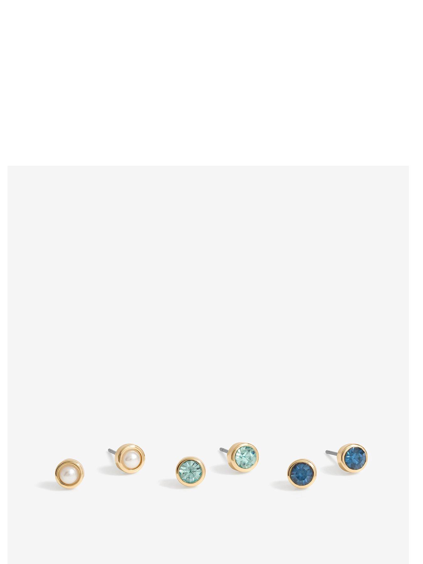 mood-gold-blue-and-turquoise-stud-earrings-pack-of-3