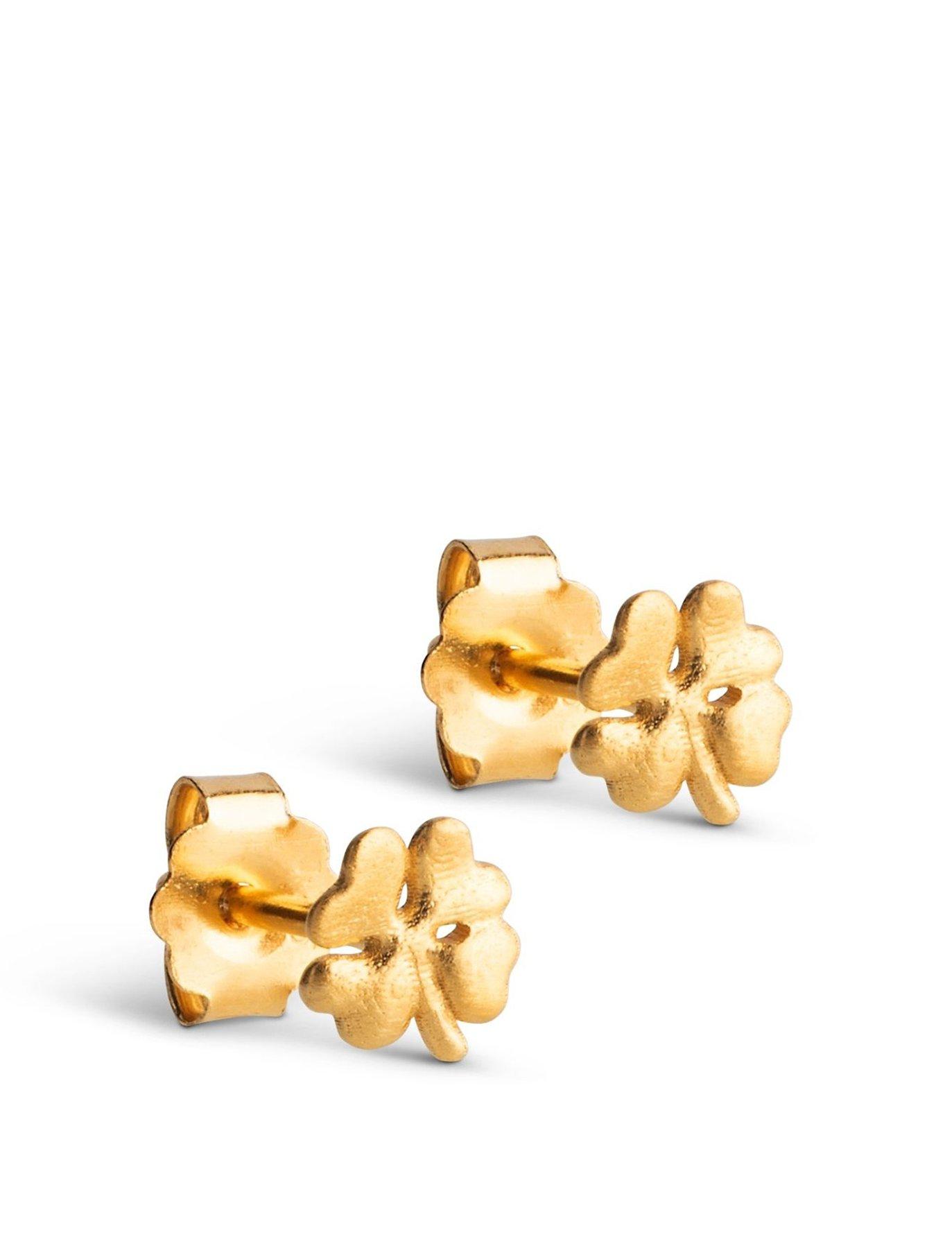 undefined Gold Mini Clover Studs