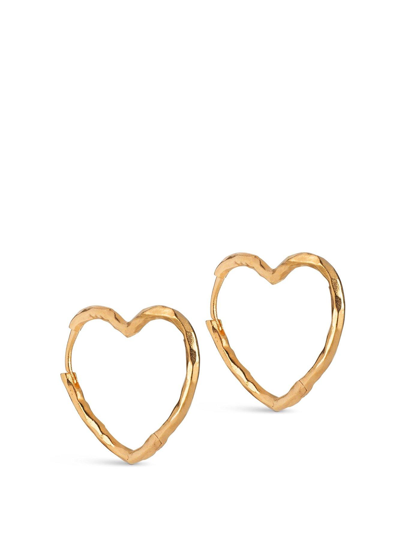 undefined Medium Gold Organic Heart Hoops
