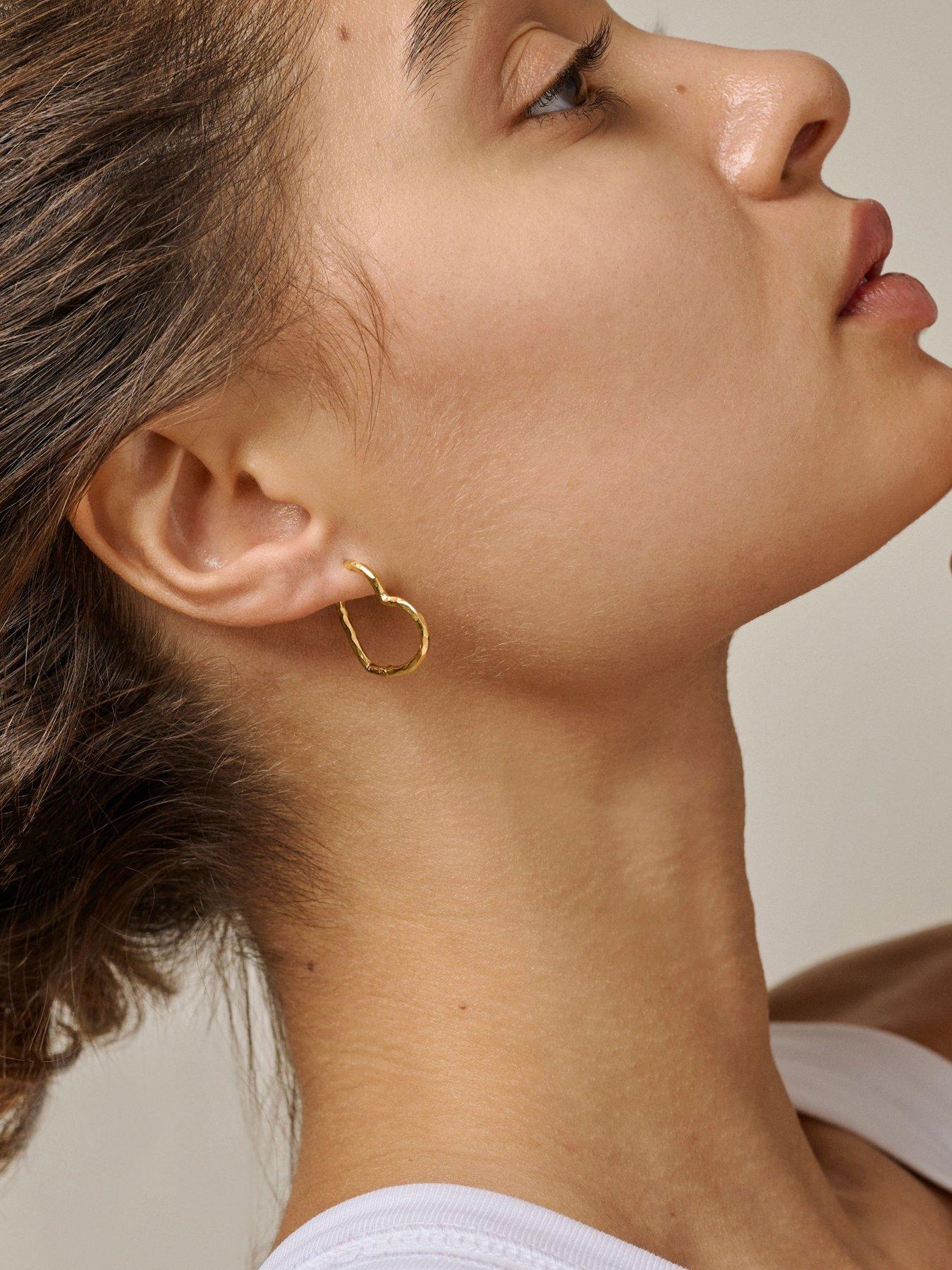 Image 2 of 4 of ENAMEL Copenhagen Medium Gold Heart Hoops
