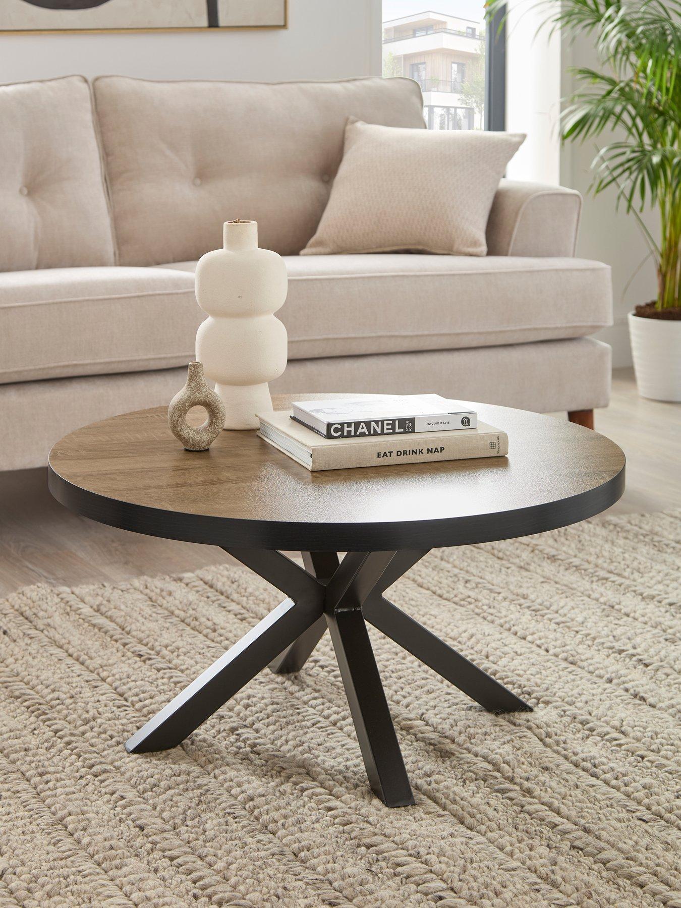 front image of very-home-oslo-round-coffee-table-oakblack-fscreg-certified