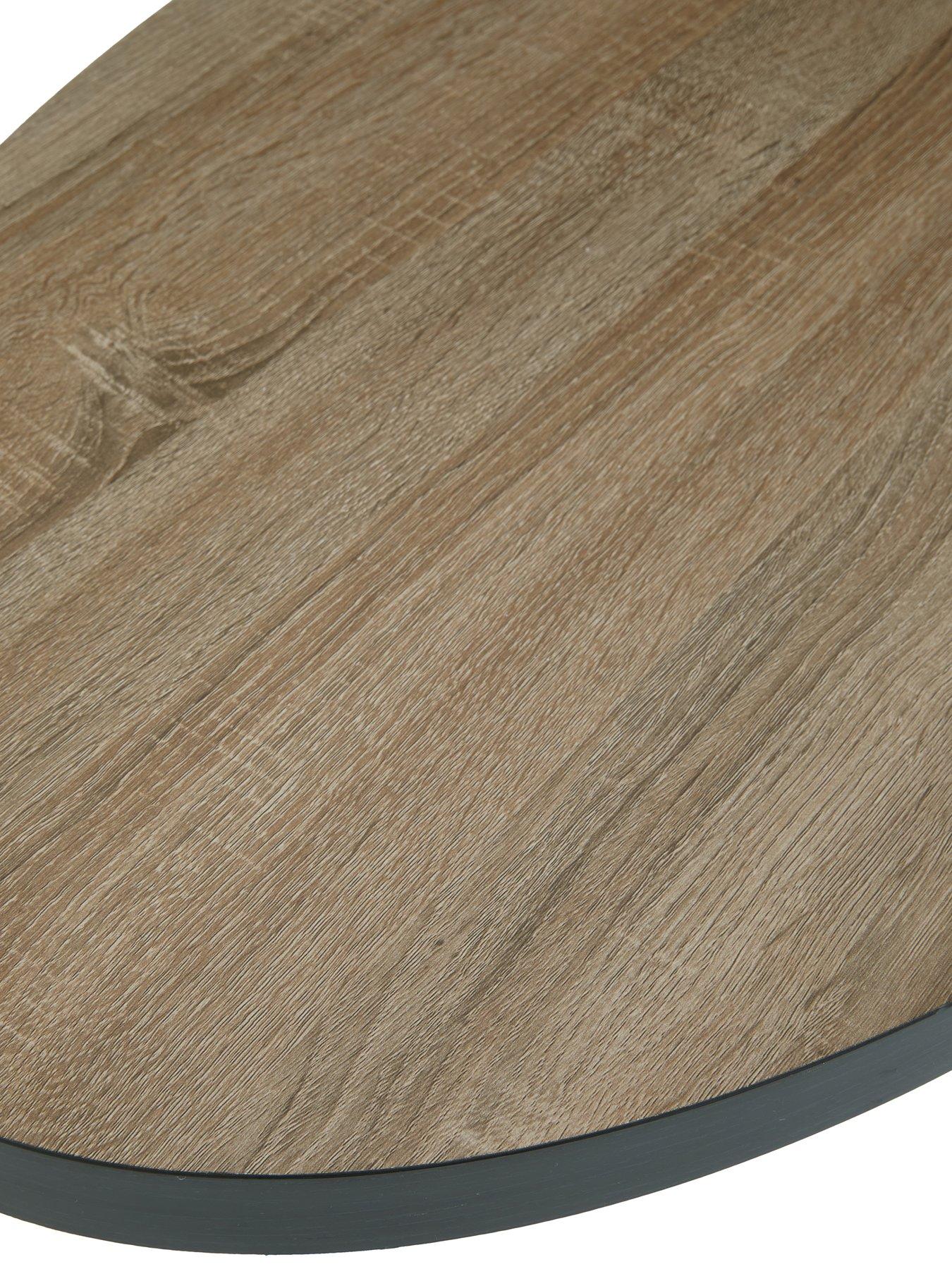  image of very-home-oslo-oval-coffee-table-oakblacknbsp--fscreg-certified