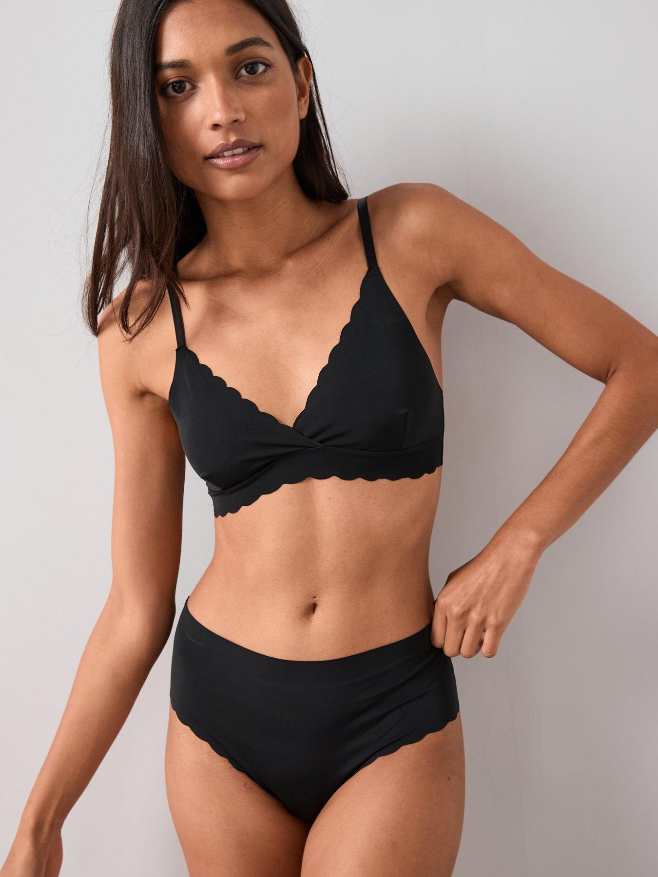  image of the-very-collection-3pack-no-vpl-scallop-edge-bikini-briefs-black