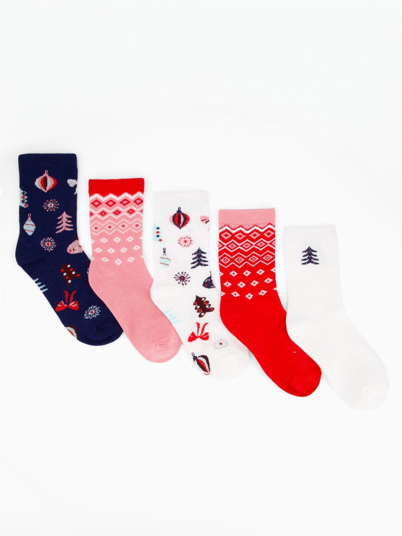  image of the-very-collection-5-pack-novelty-festive-ankle-socks-multi