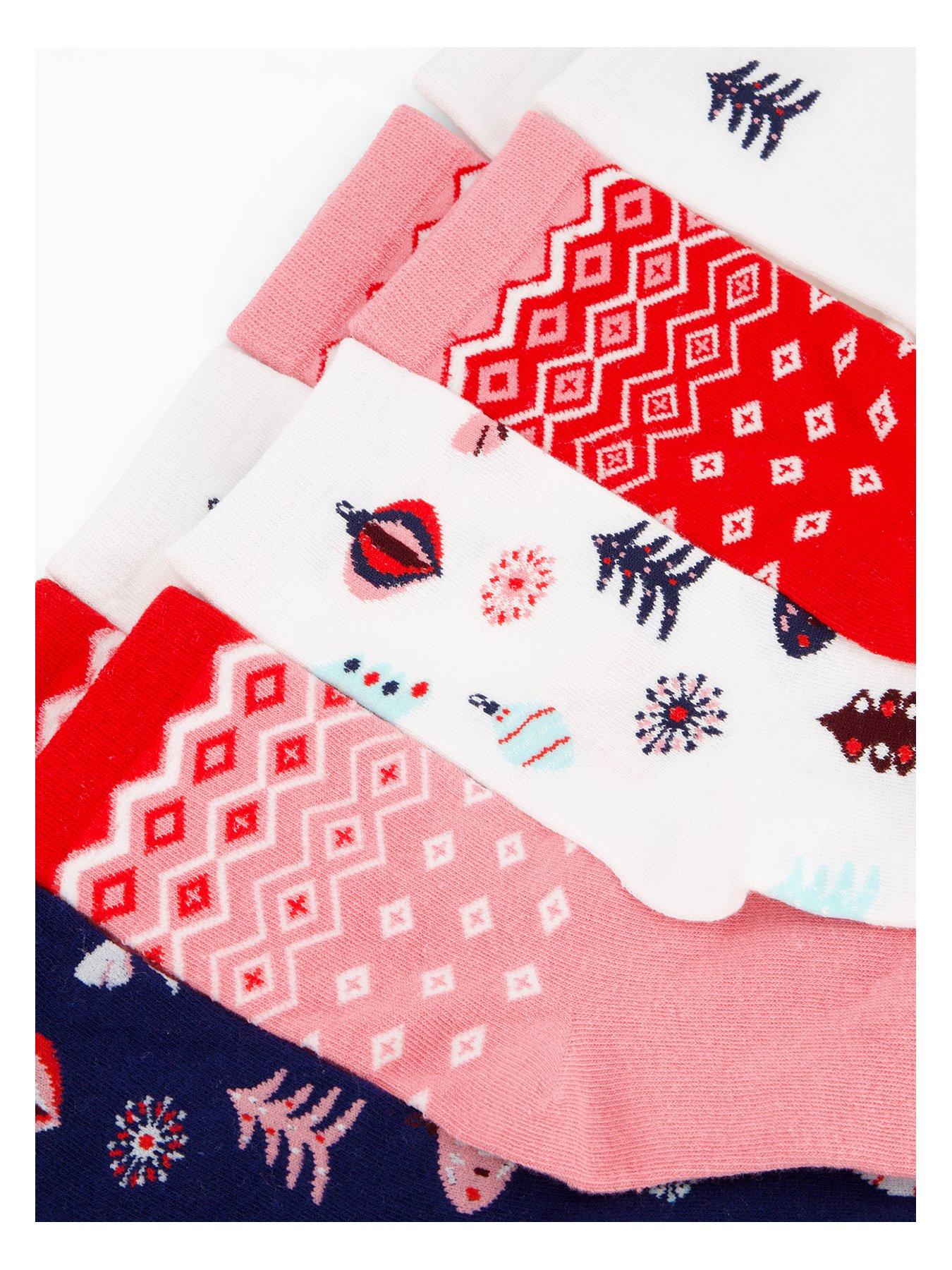  image of the-very-collection-5-pack-novelty-festive-ankle-socks-multi