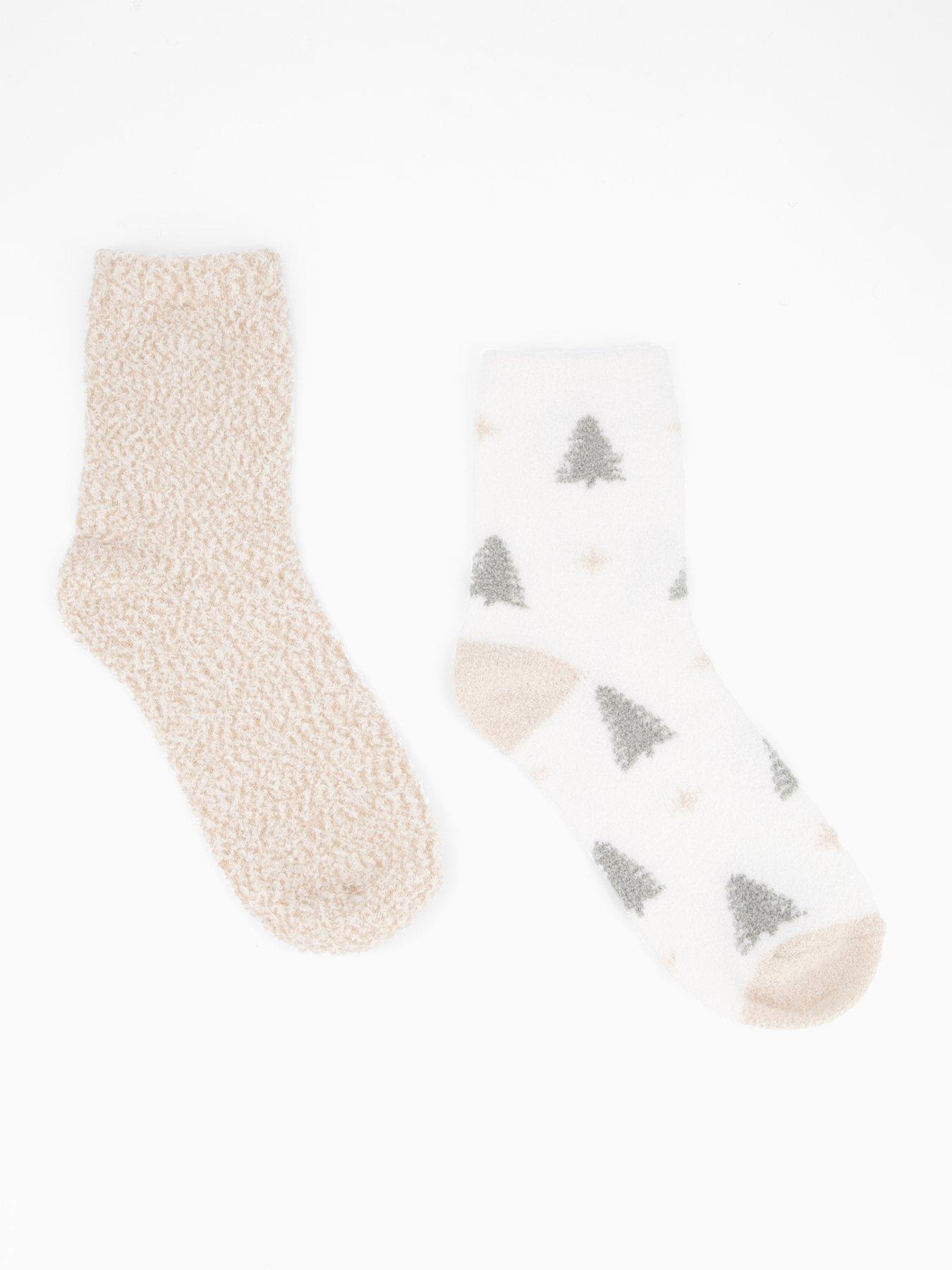 Image 1 of 3 of The Very Collection 2Pk Cosy Christmas Ankle Socks - Multi