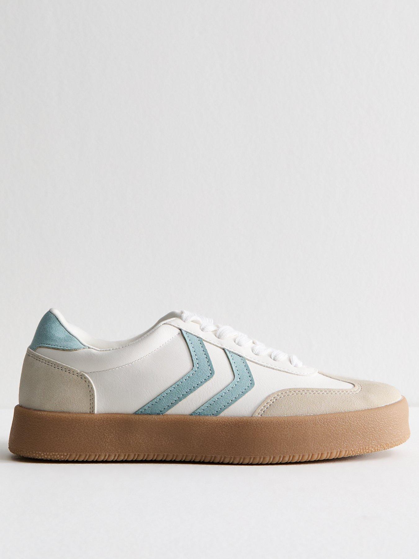  image of new-look-faux-leather-panelled-flatform-trainers