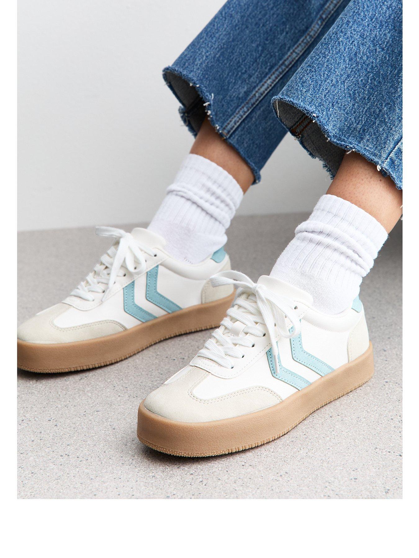  image of new-look-faux-leather-panelled-flatform-trainers