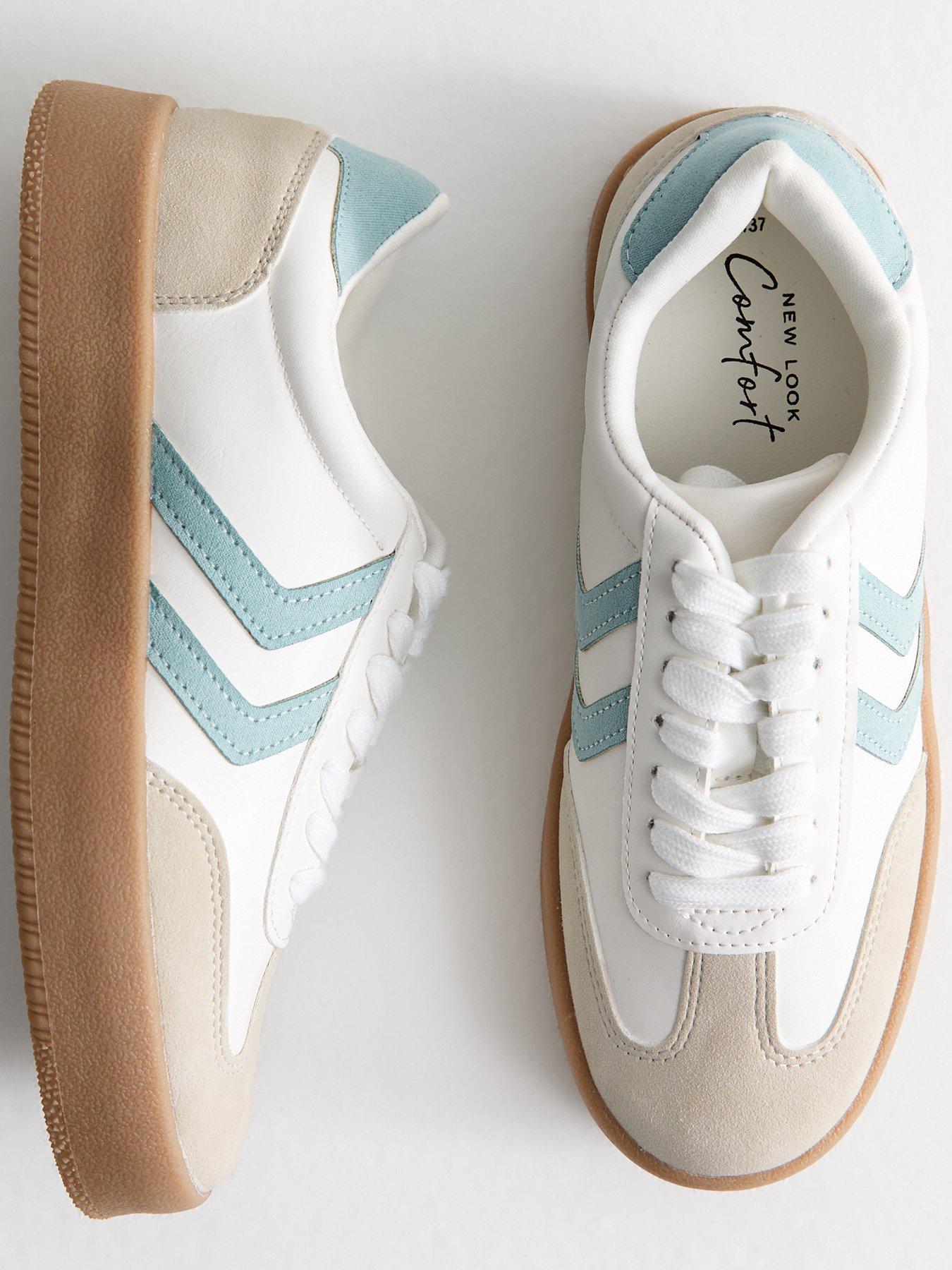  image of new-look-faux-leather-panelled-flatform-trainers