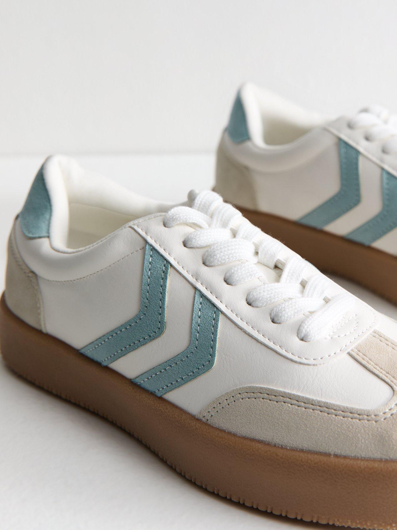  image of new-look-faux-leather-panelled-flatform-trainers