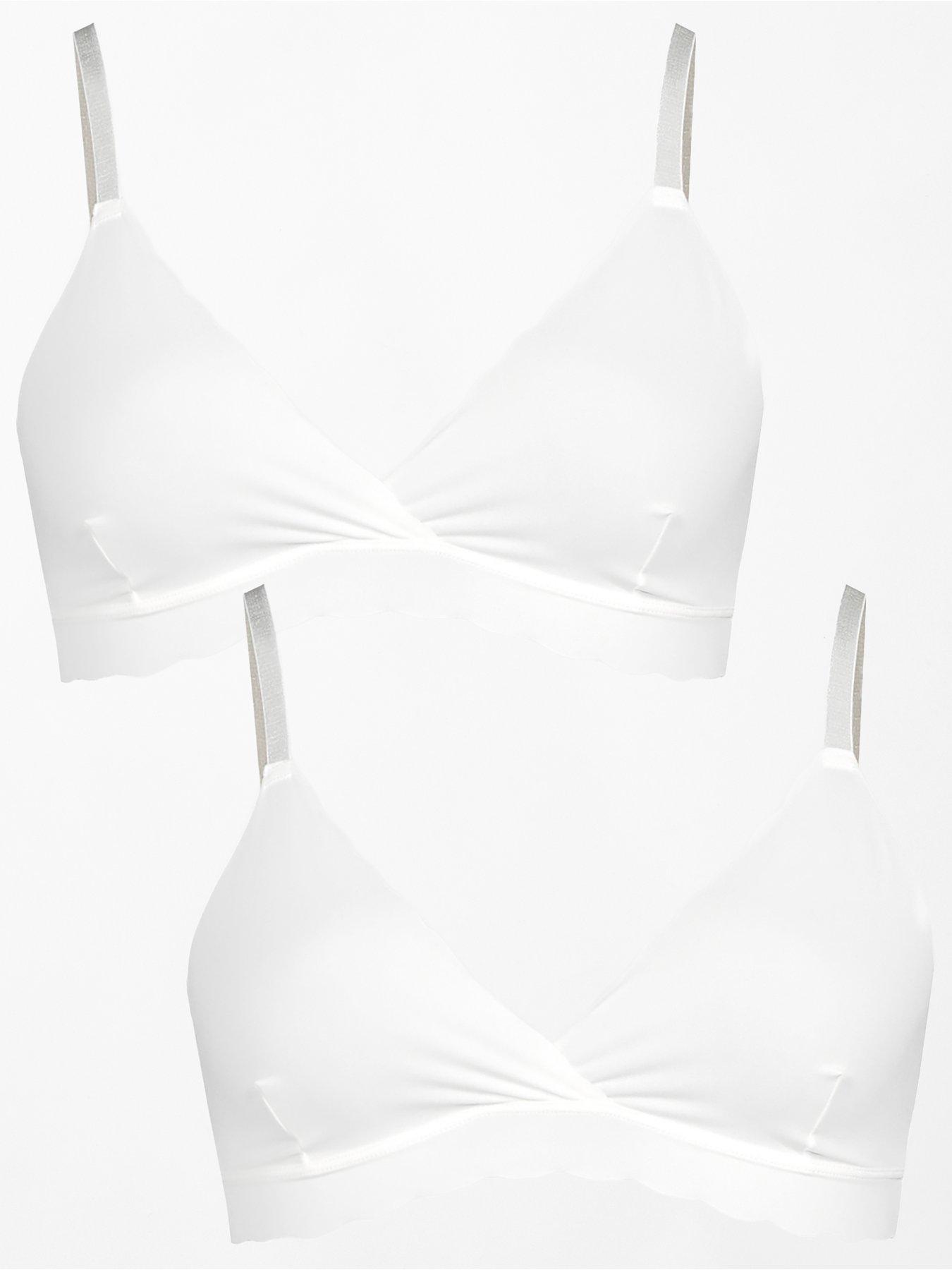 front image of the-very-collection-2pk-no-vpl-scallop-edge-v-neck-bralette-white