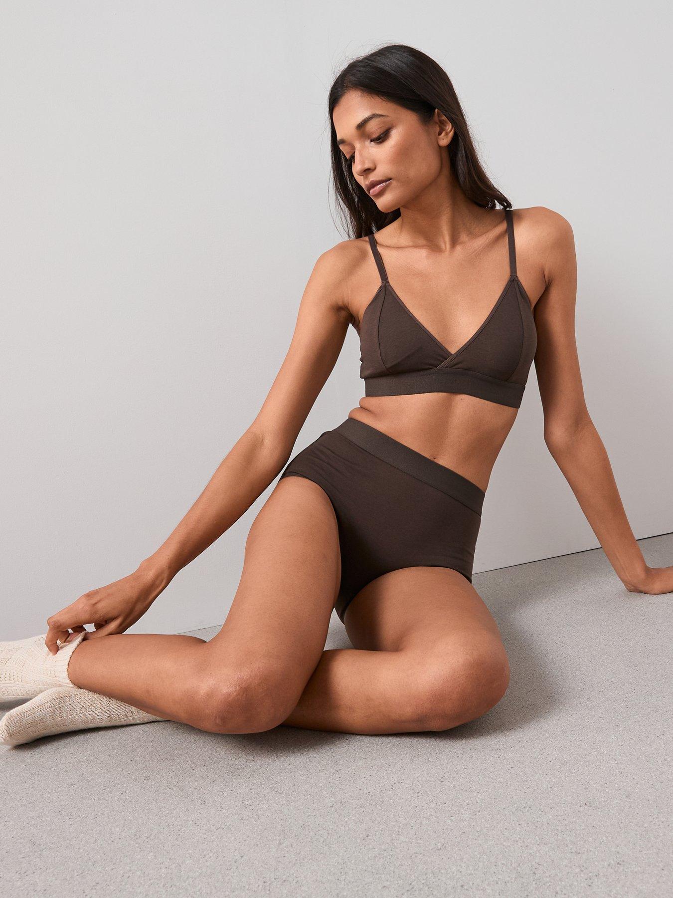  image of the-very-collection-3pk-cotton-highwaisted-briefs-brown