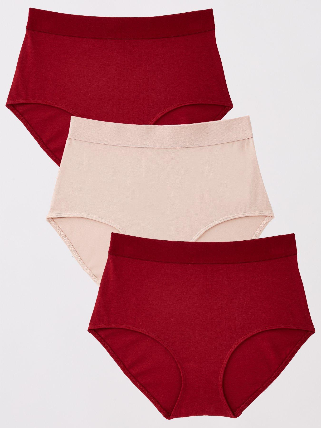 The Very Collection 3 Pack High Waist Cotton Briefs - Pink