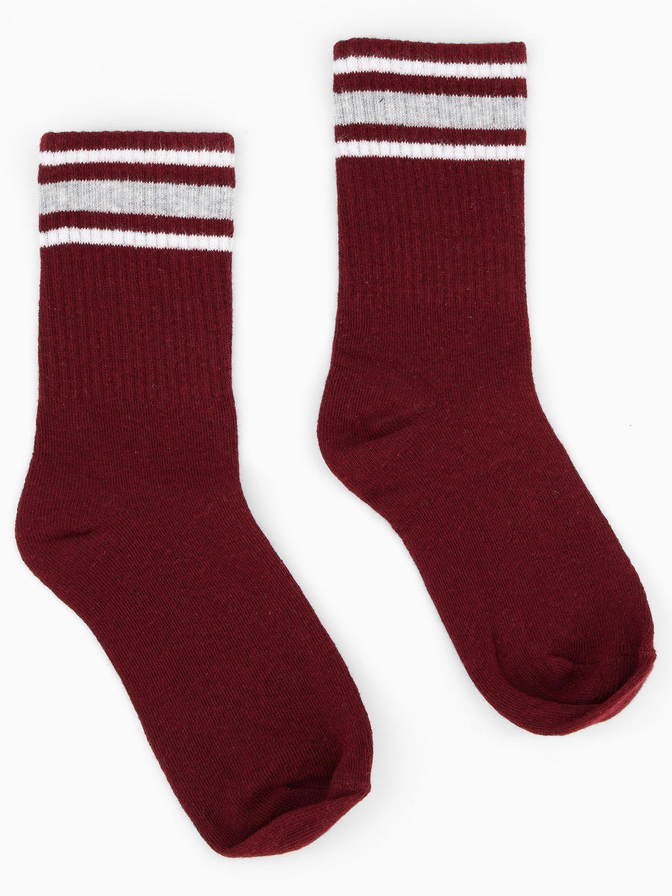 Image 2 of 4 of V by Very 3 Pack Ribbed Ankle Socks - Burgundy