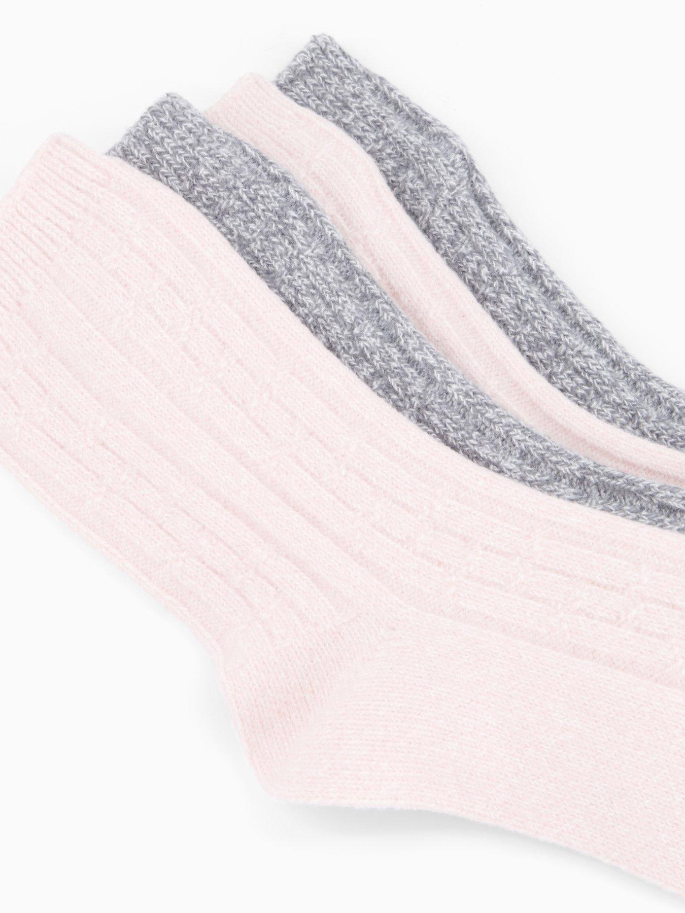 Image 4 of 4 of V by Very 2pk Thermal Socks Pink & Grey