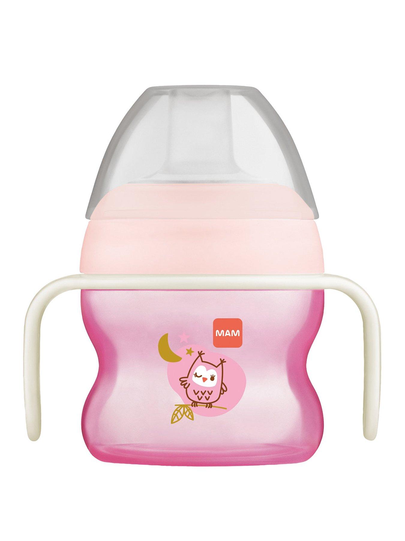  image of mam-starter-cup-150ml-with-glow-handles-pink