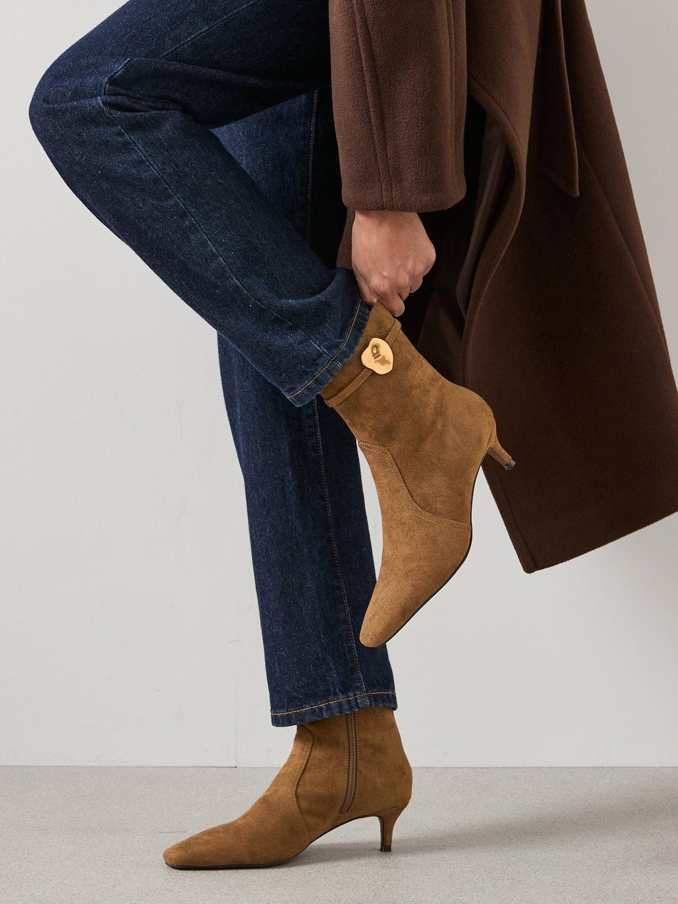 Image 1 of 7 of The Very Collection Micro Heel Ankle Boots - Brown