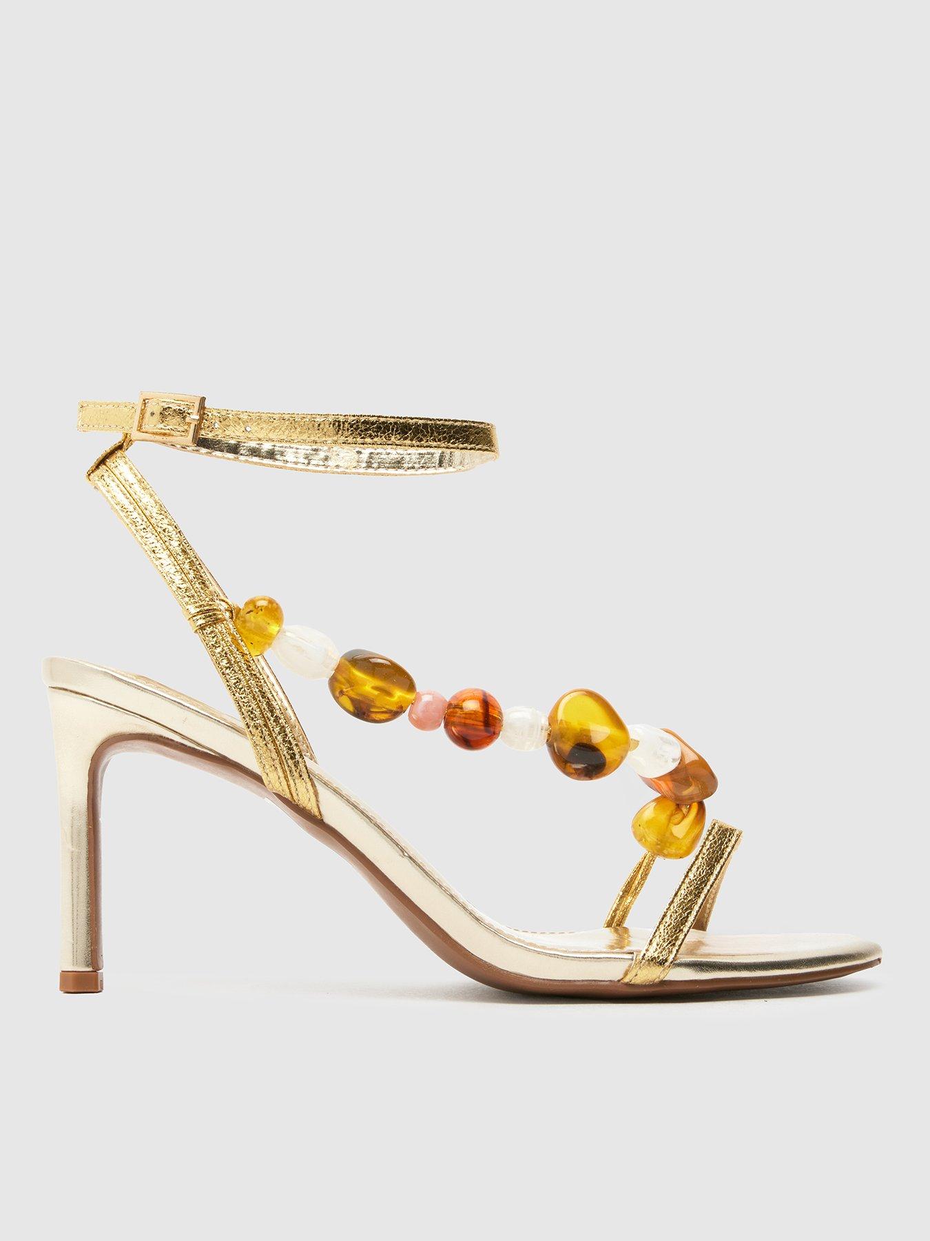 undefined Suzette Bead Heeled Sandal - Gold