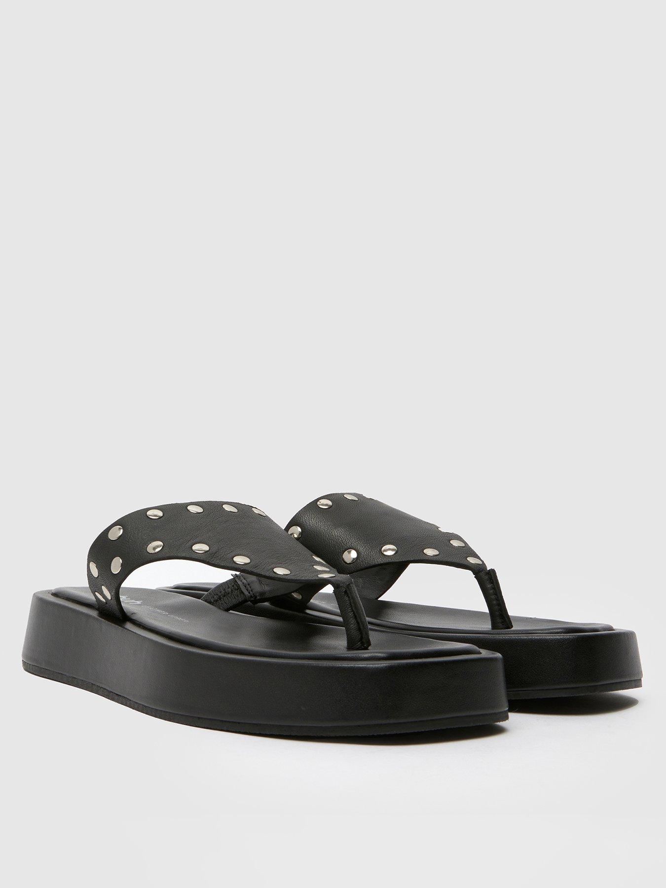 Image 2 of 4 of Schuh Toryn Stud Toe Post Sandal - Black