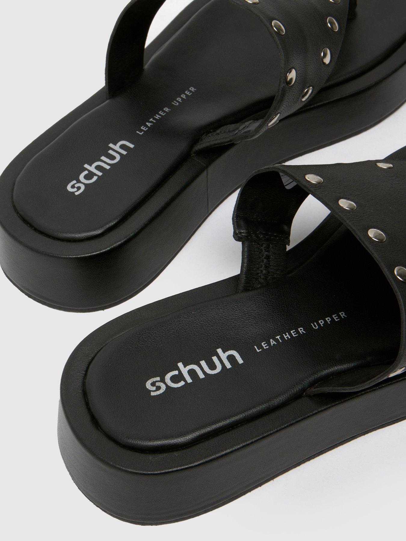 Image 4 of 4 of Schuh Toryn Stud Toe Post Sandal - Black