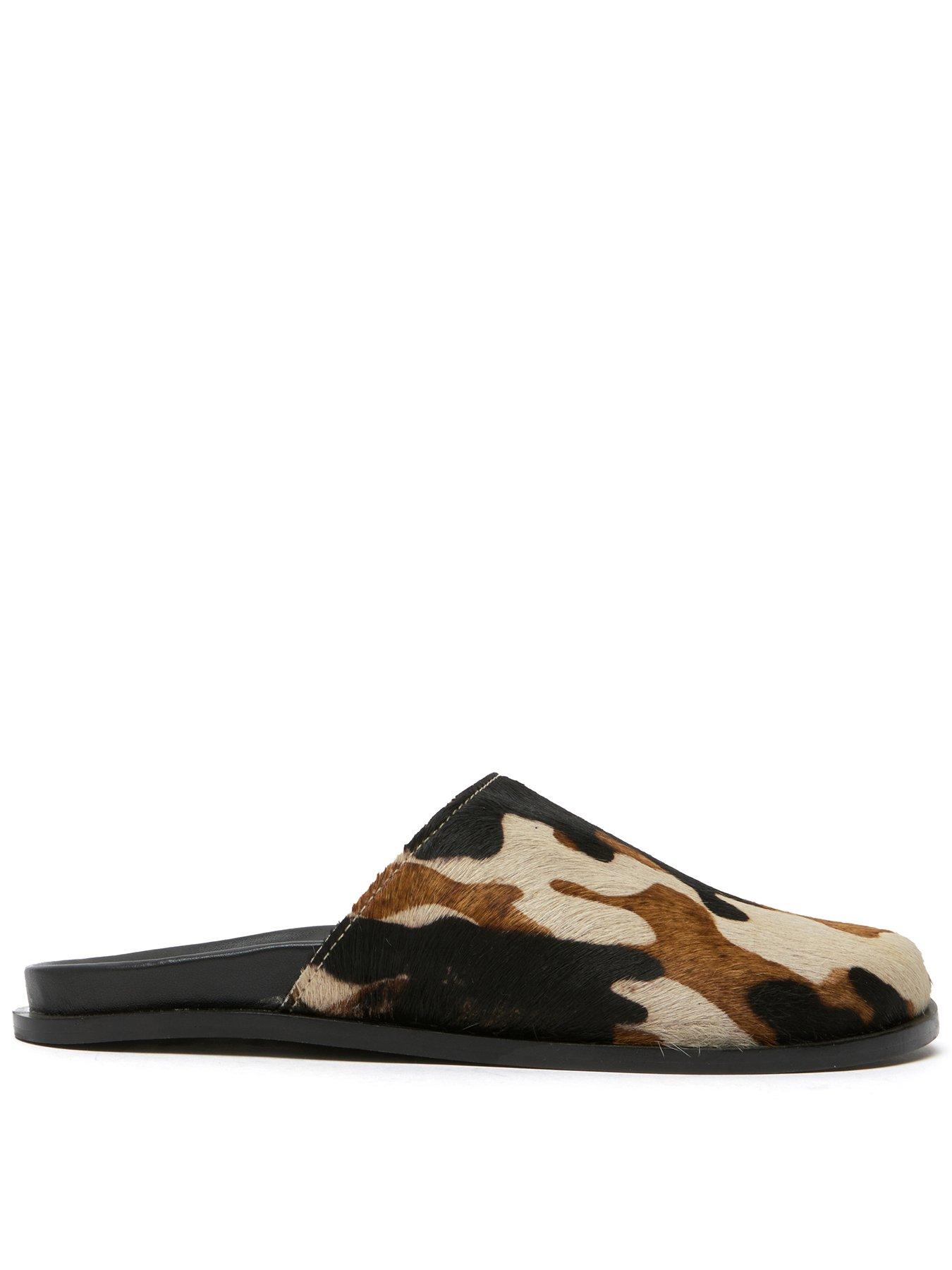 undefined Teale Leather Printed Clogs - White And Brown