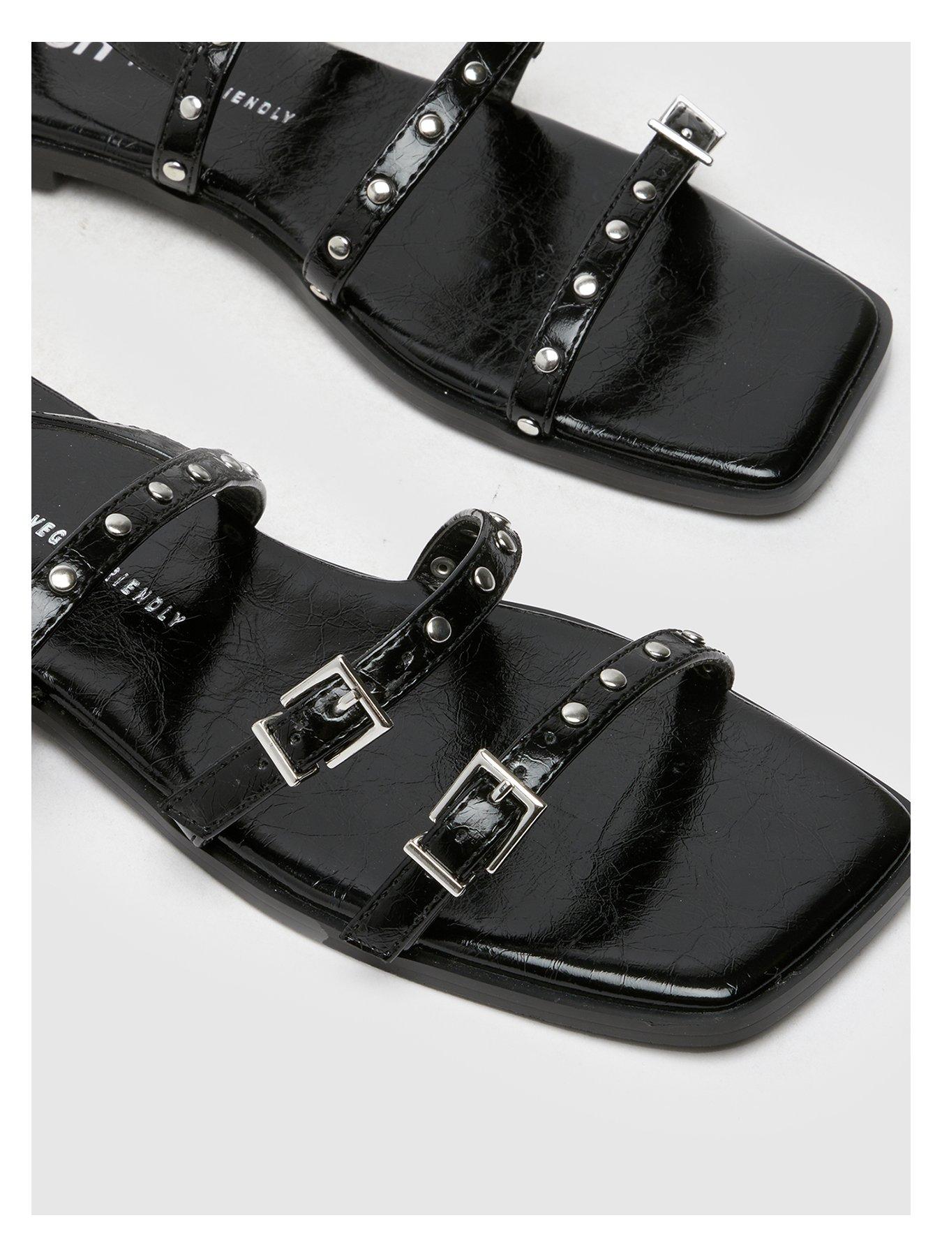 Image 2 of 4 of Schuh Talmon Stud Flat Sandal - Black