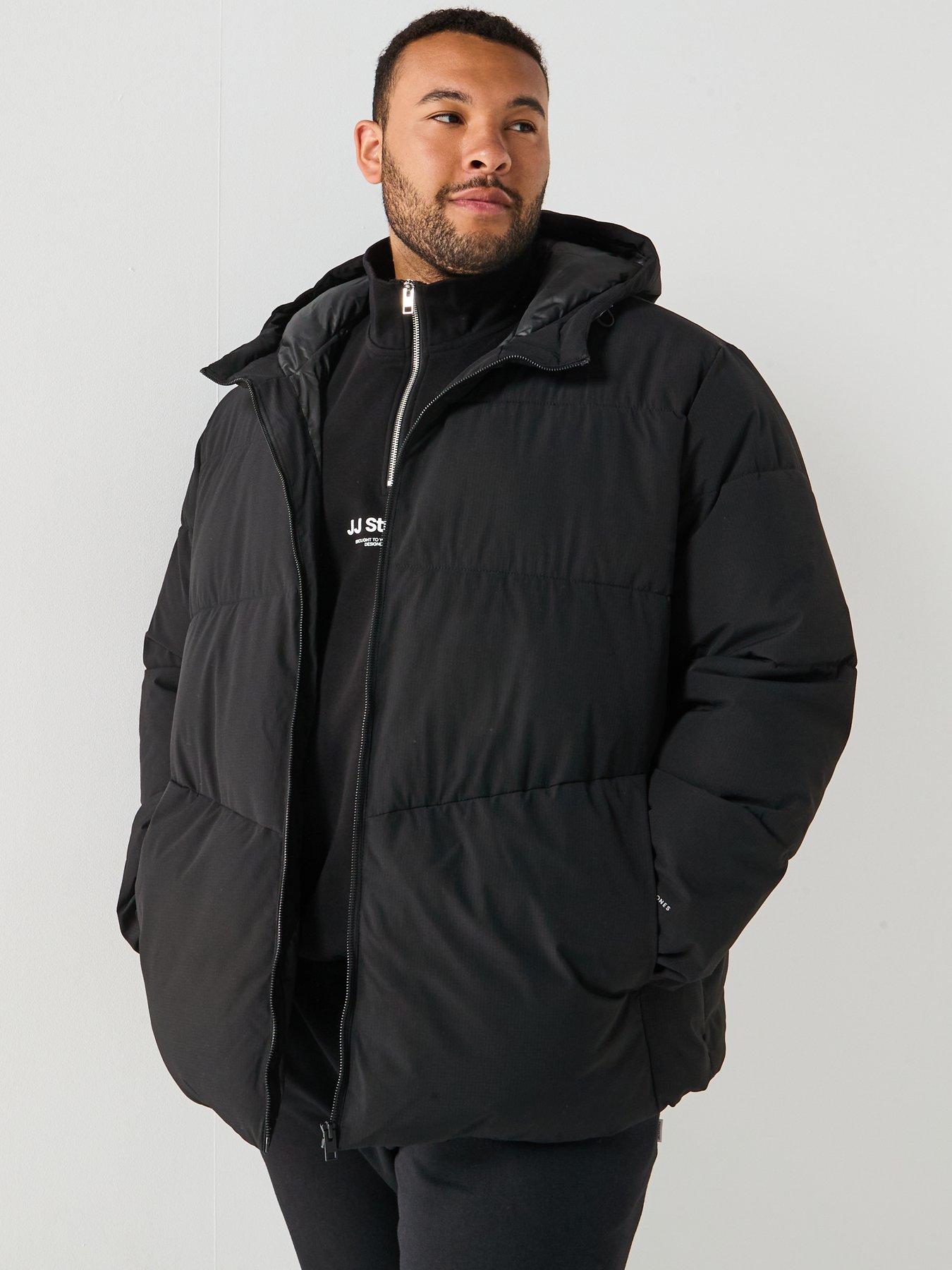  image of jack-jones-plus-mid-length-padded-black