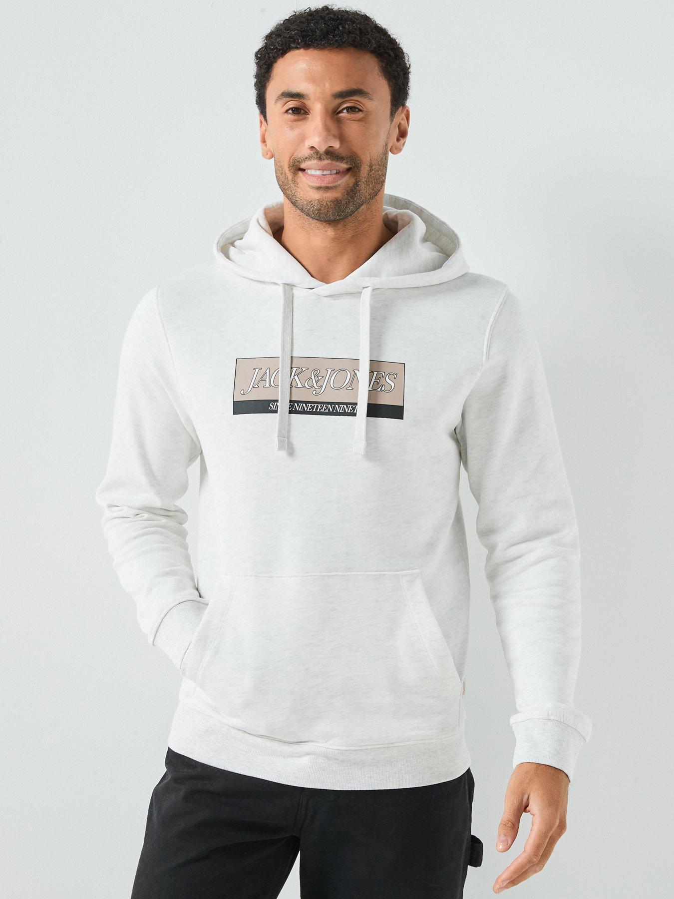 Jack & Jones Orinwood Block Graphic Hoodie - White