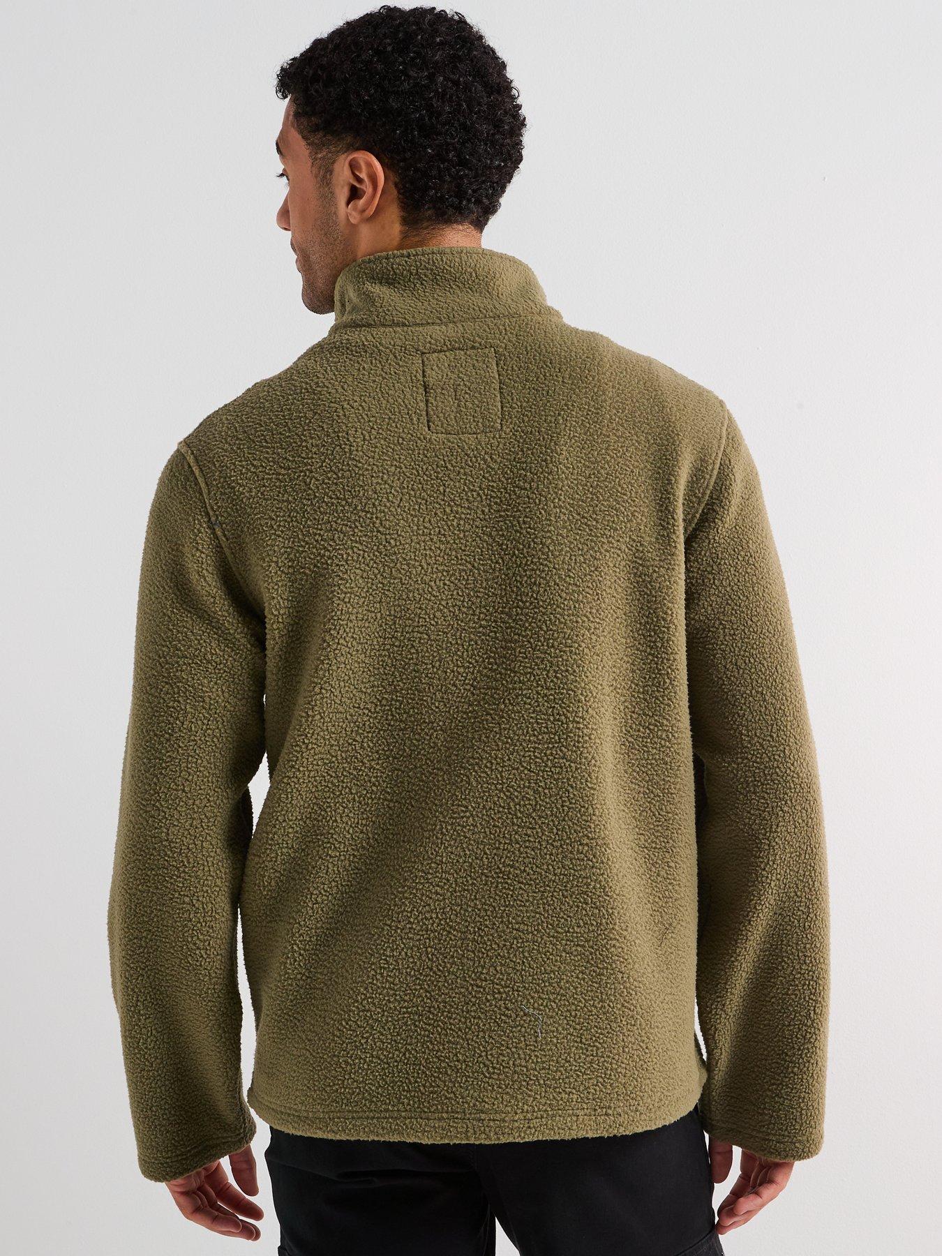 stillFront image of jack-jones-joribiza-fleece-12-zip-sweat-khaki