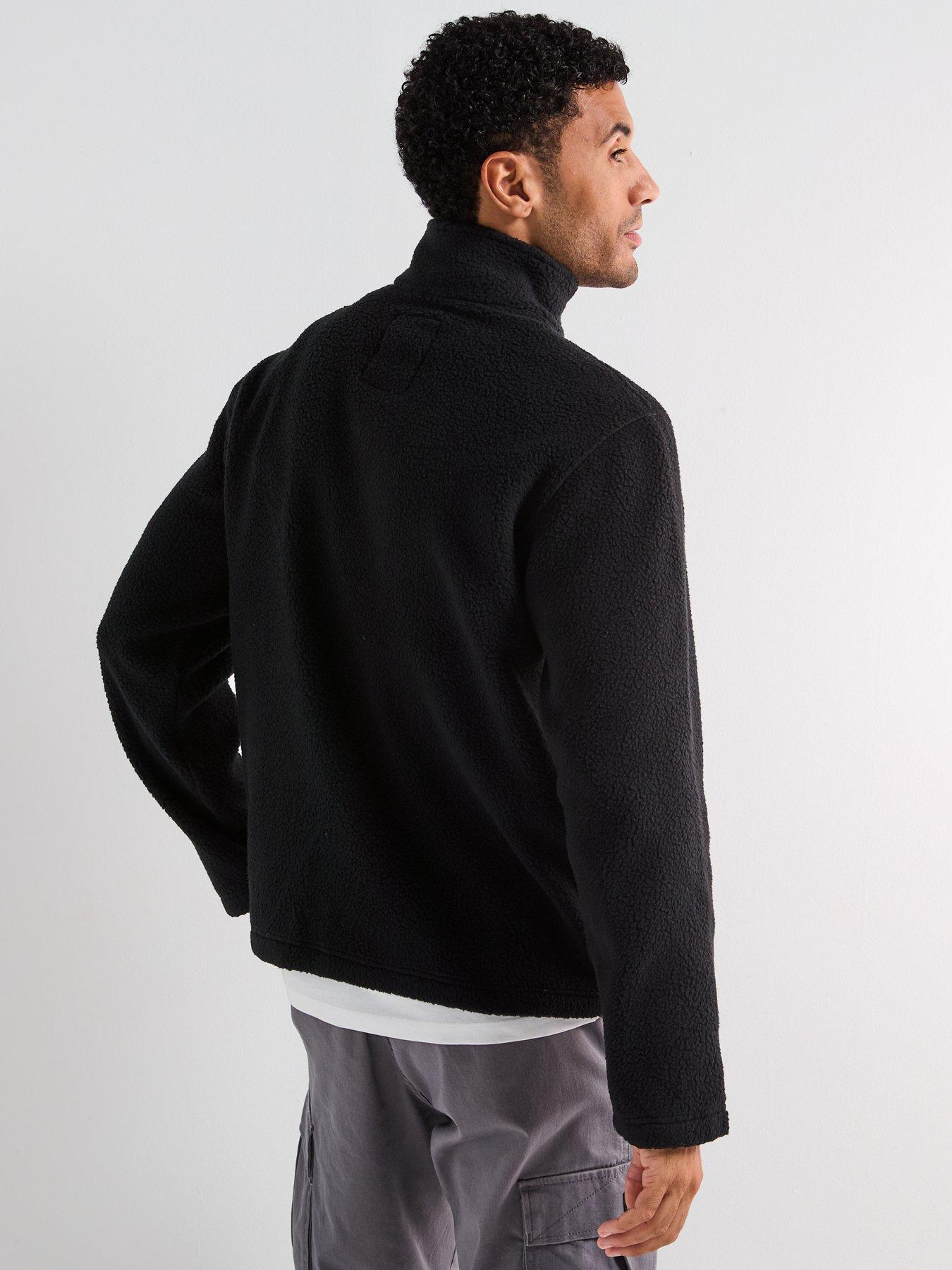  image of jack-jones-joribiza-fleece-12-zip-sweat-black