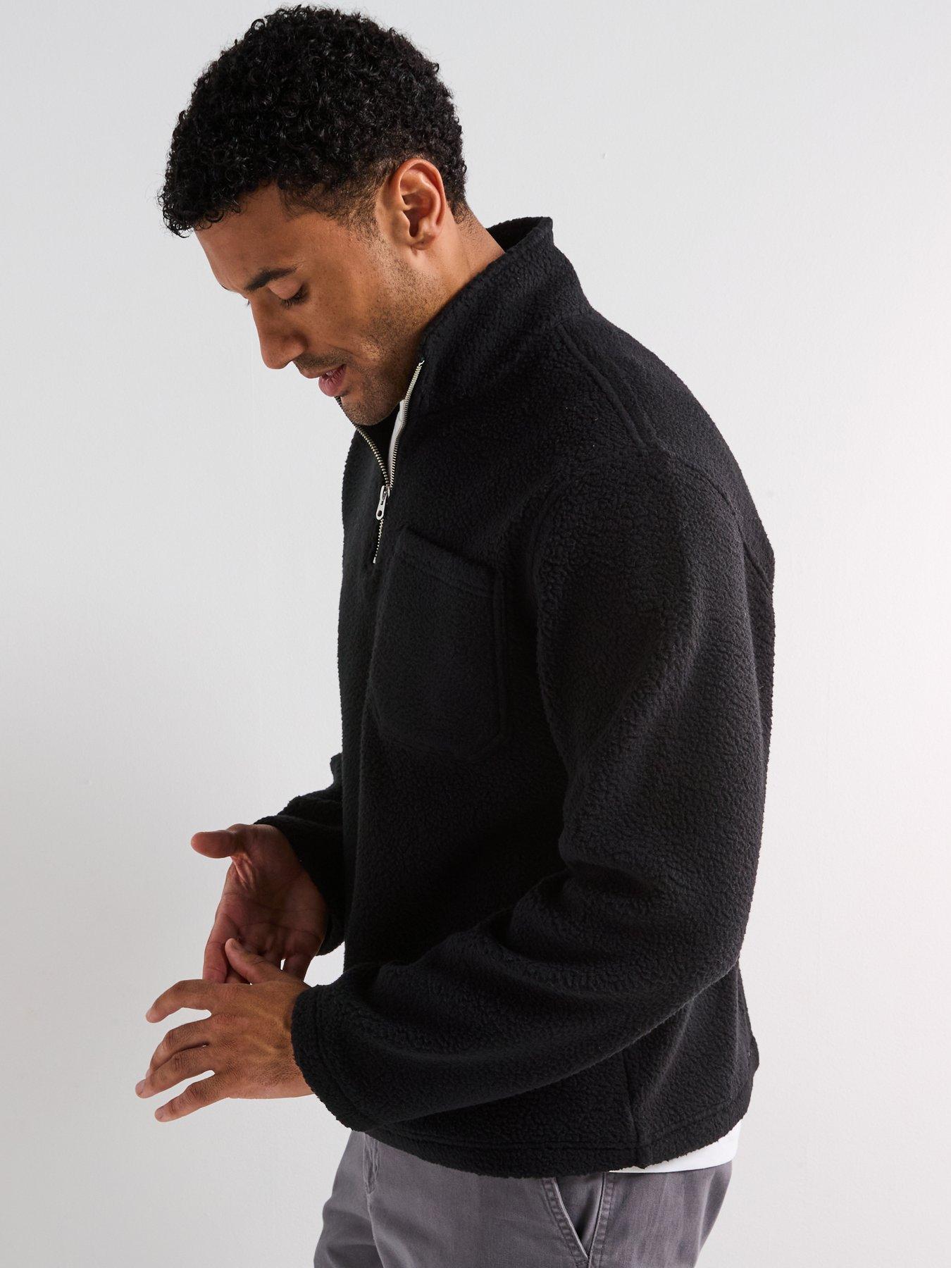  image of jack-jones-joribiza-fleece-12-zip-sweat-black