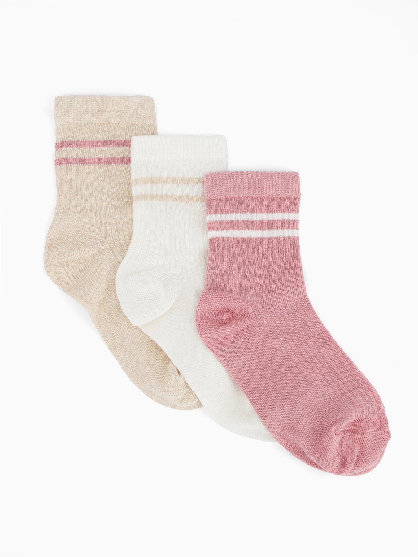 undefined Girls 3 Pack Sporty Socks - Multi