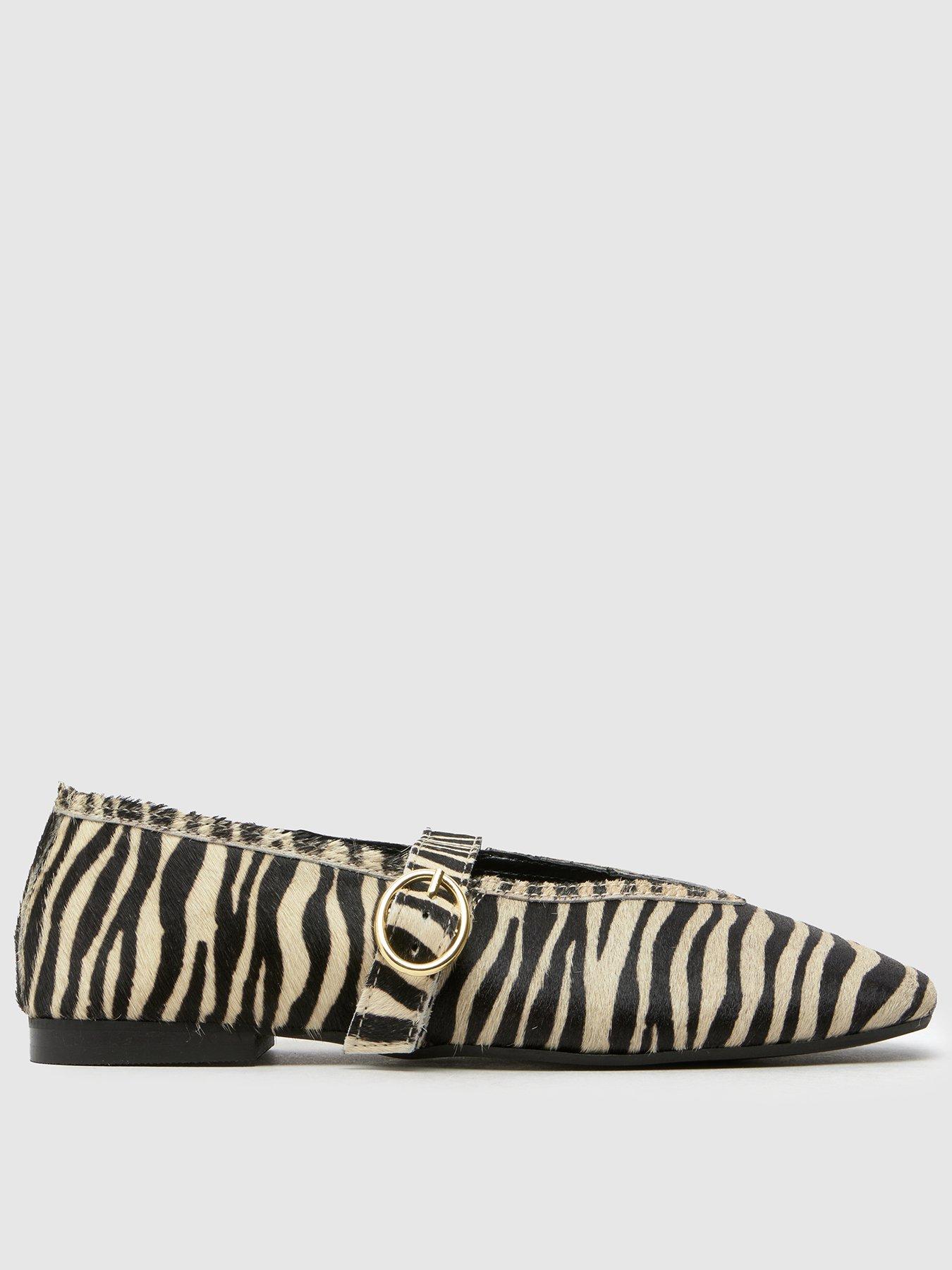 front image of schuh-lavena-leather-mary-jane-ballerina-animal-print