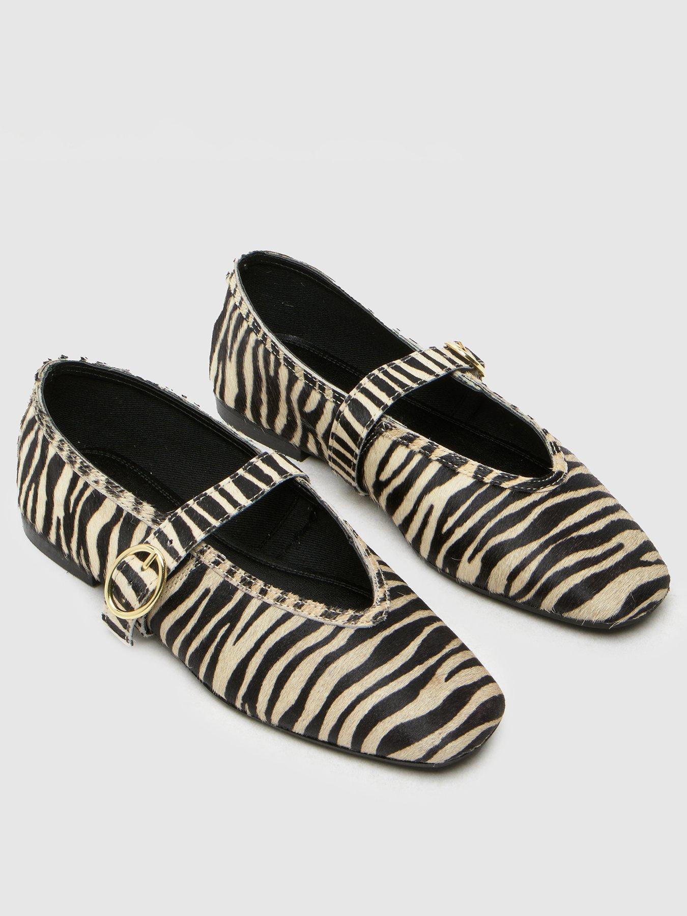  image of schuh-lavena-leather-mary-jane-ballerina-animal-print