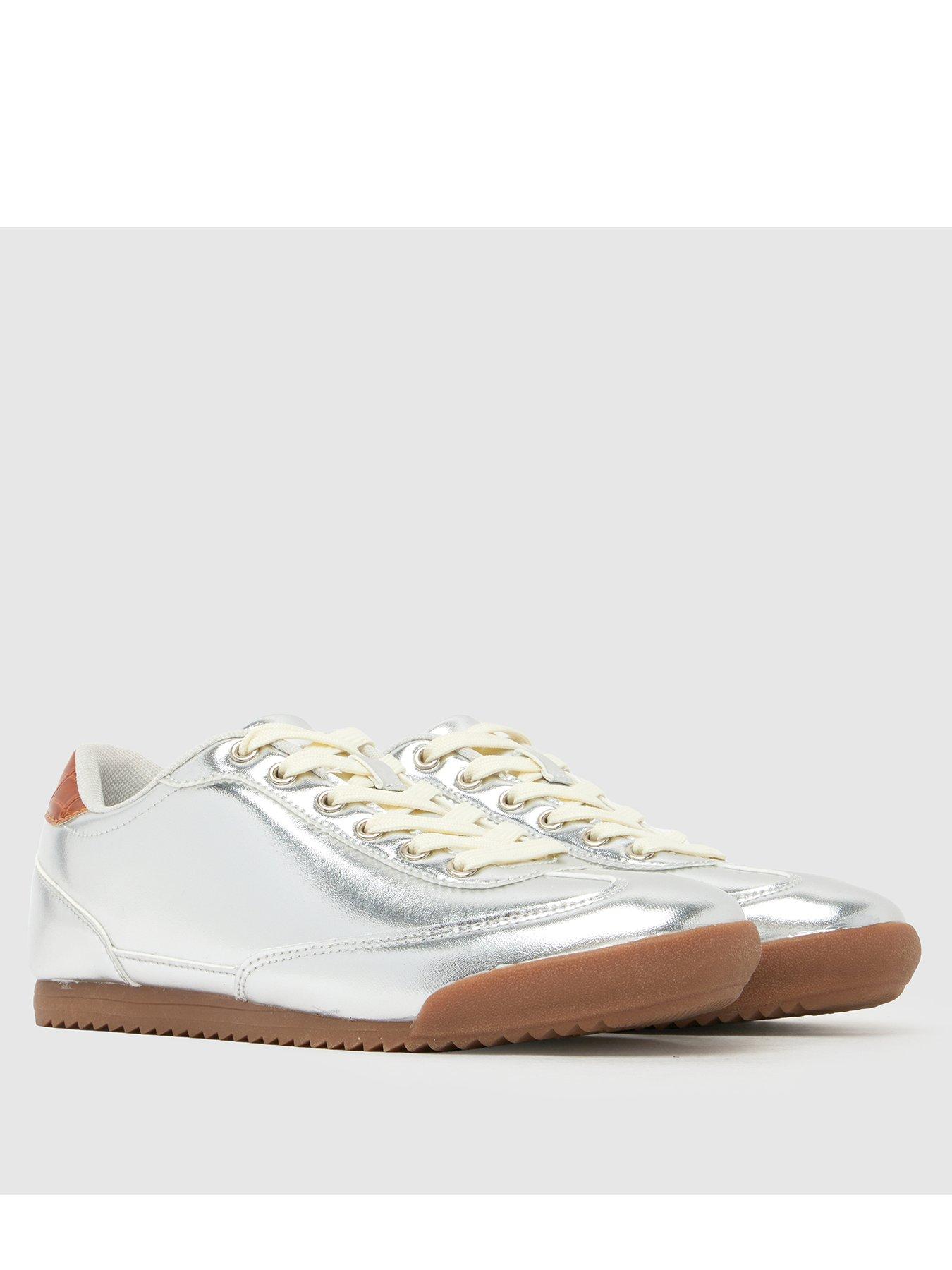  image of schuh-miko-slim-sole-trainer-silver
