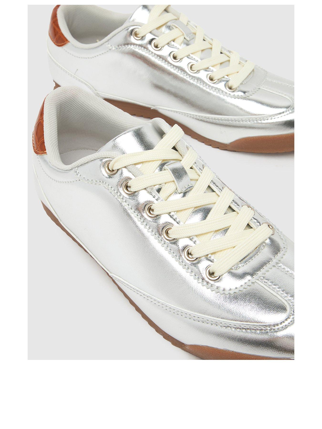  image of schuh-miko-slim-sole-trainer-silver