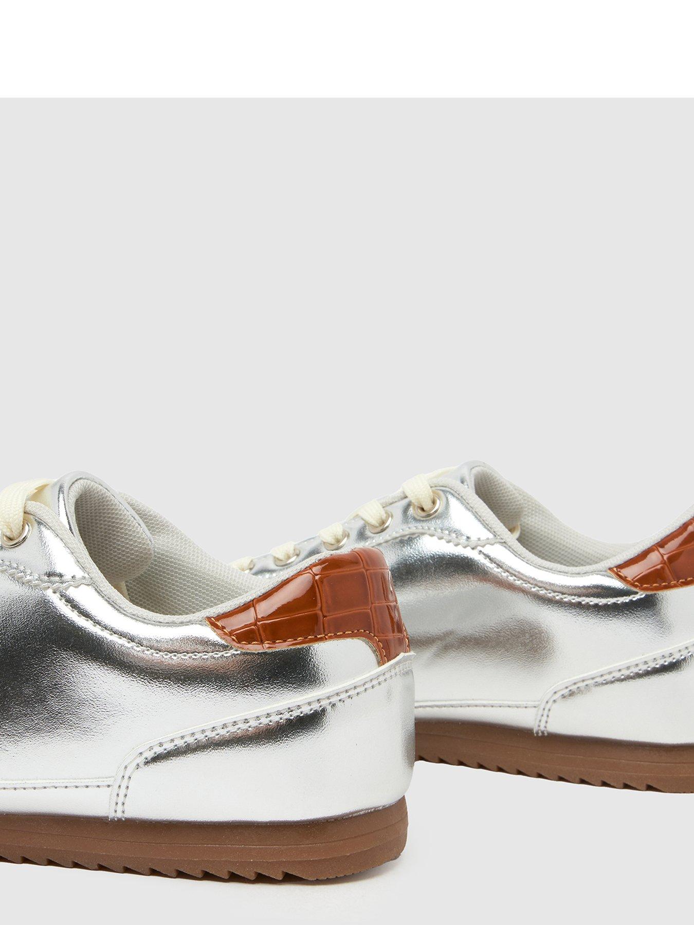  image of schuh-miko-slim-sole-trainer-silver