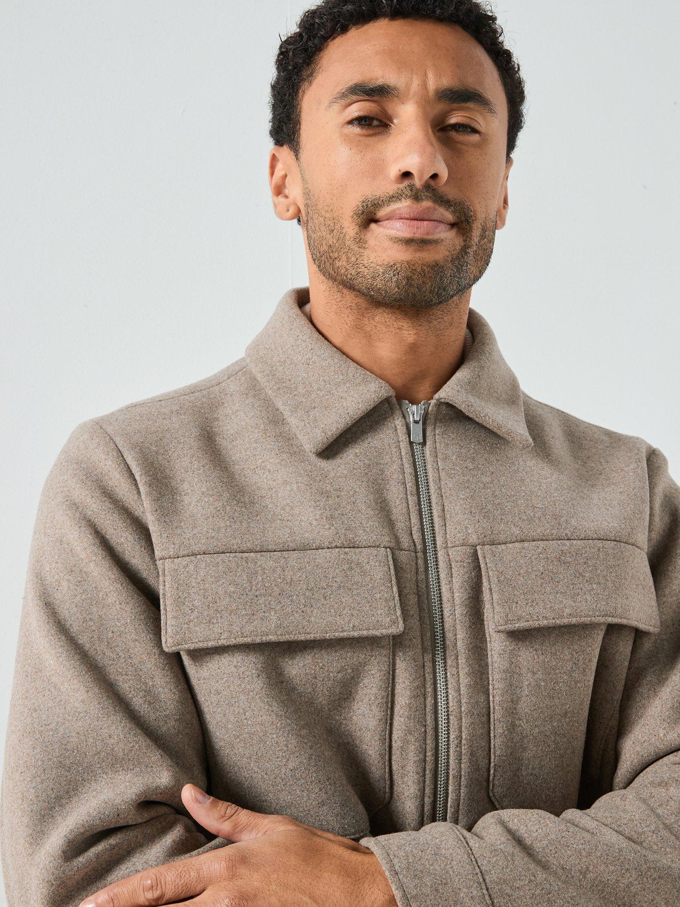  image of jack-jones-crussel-wool-blend-beige