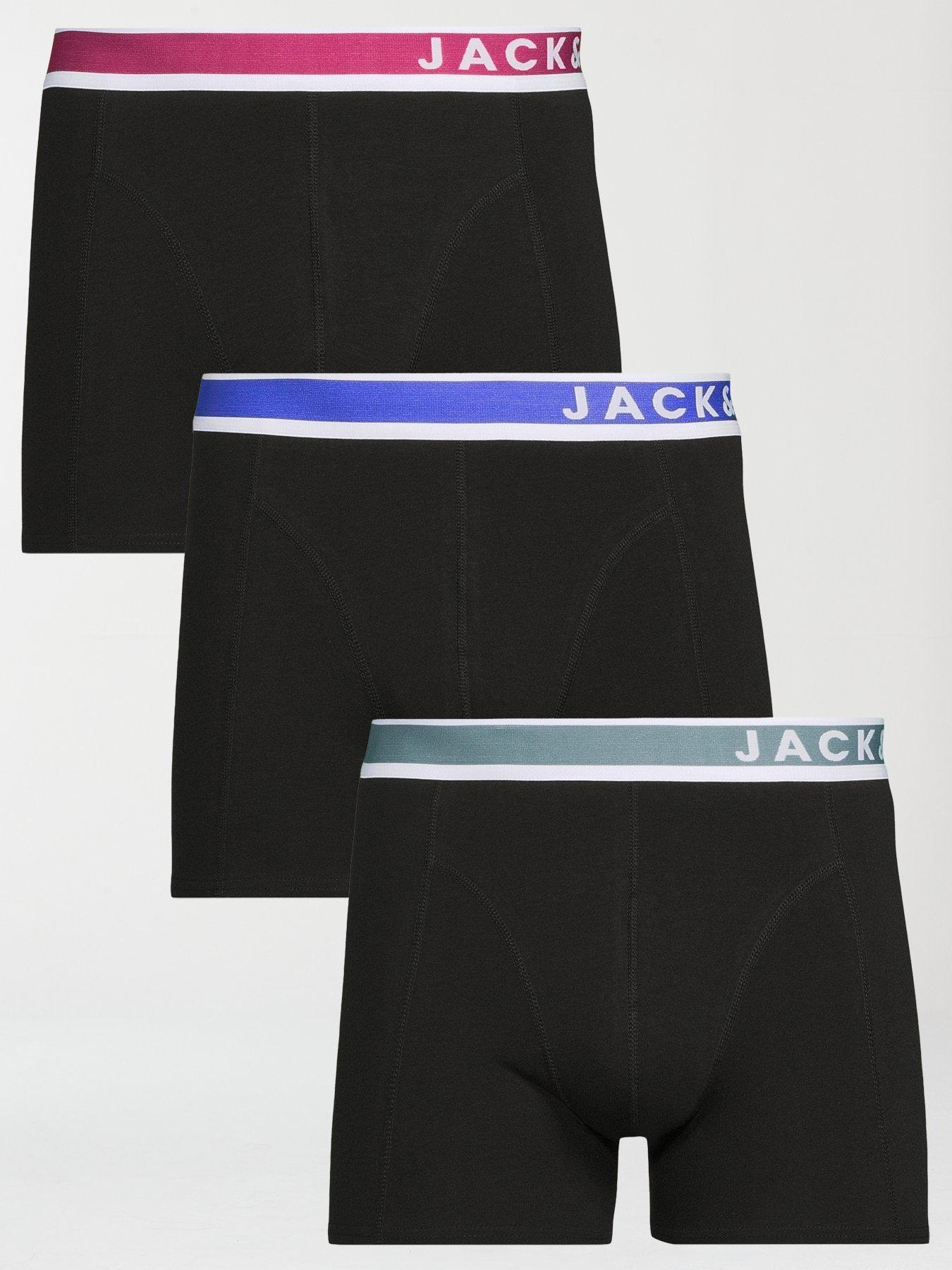 jack-jones-easton-3-pack-logo-waistband-trunks-black