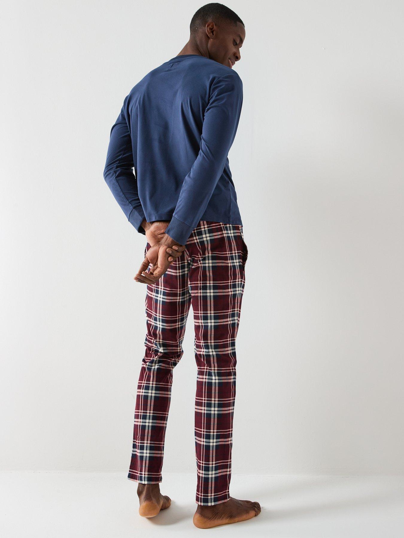 stillFront image of jack-jones-solid-loungewear-top-and-bottom-set-navy