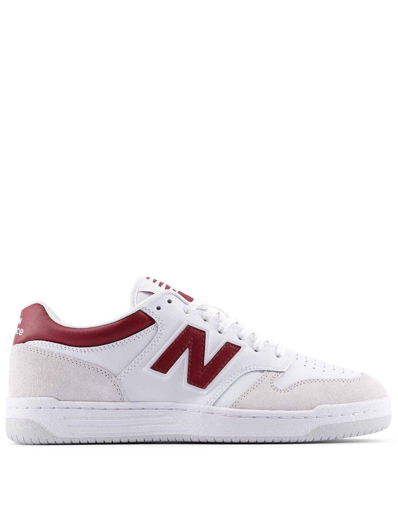 New Balance Unisex 480 Trainers - White/burgundy