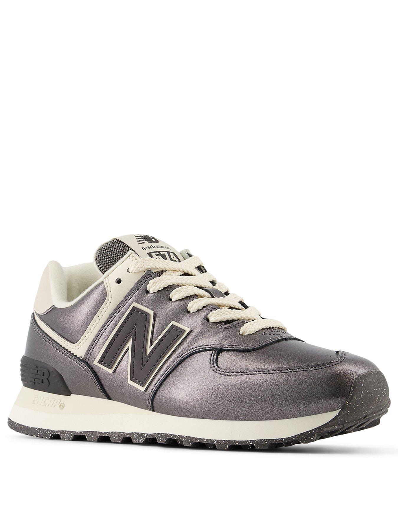 stillFront image of new-balance-womens-574-trainers-dark-silver