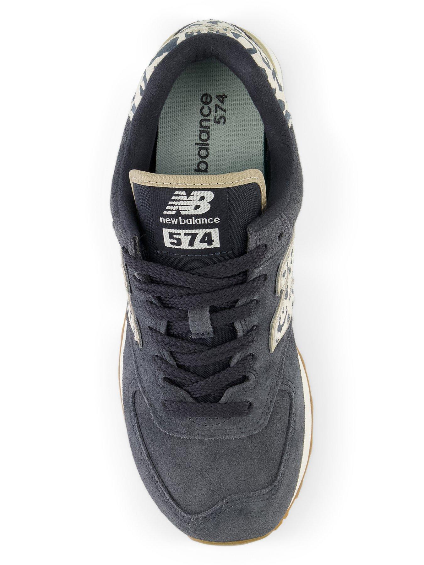 New Balance Women's 574 Trainers Black Animal Littlewoods