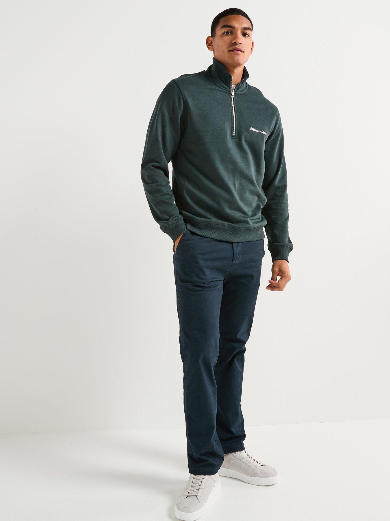 Image 3 of 4 of Jack & Jones Norrebro Embroidered Half Zip Sweat Top - Green
