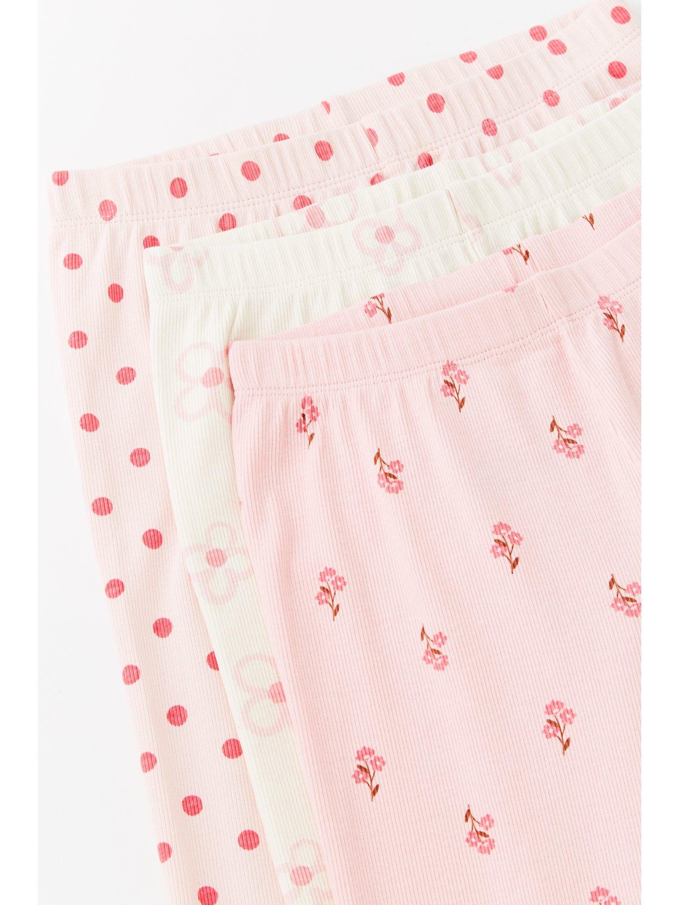 Image 3 of 4 of Mini V by Very Girls 3 Pack Floral Rib Pyjama Set - Print