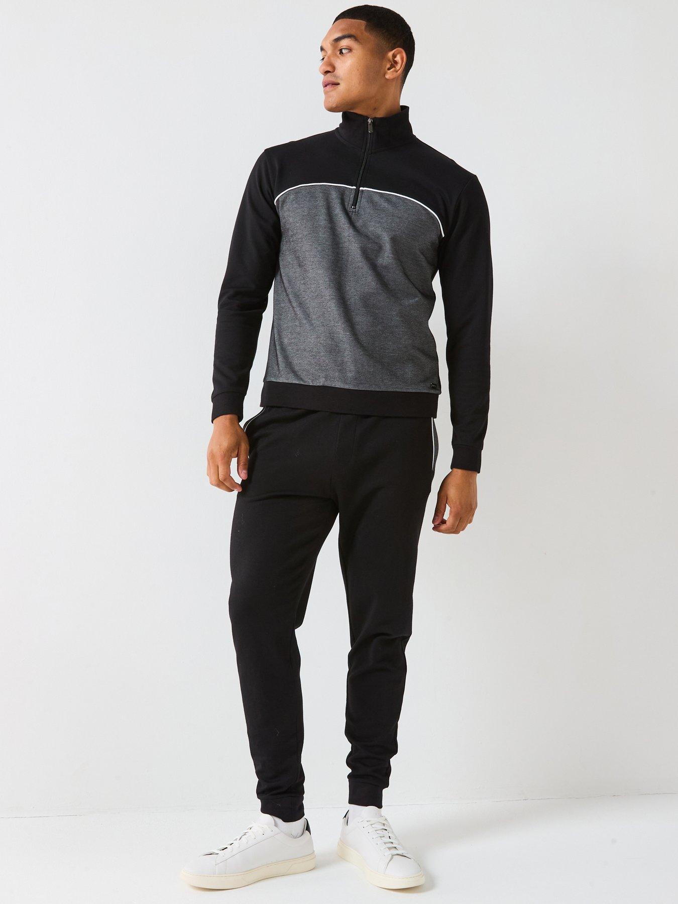 undefined Contrast Panel Tracksuit - Black