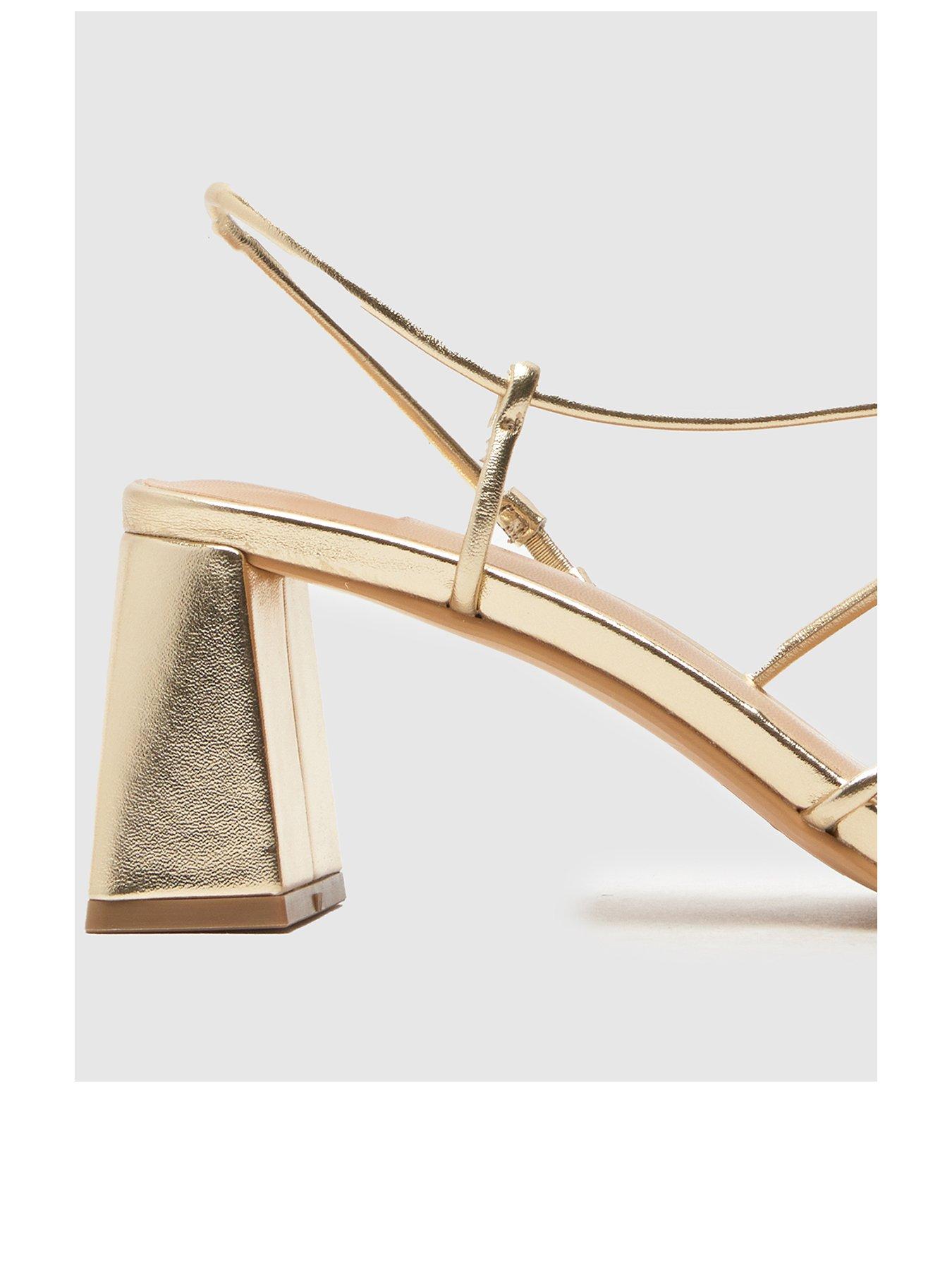  image of schuh-shiloh-wide-fit-block-heel-sandals-gold