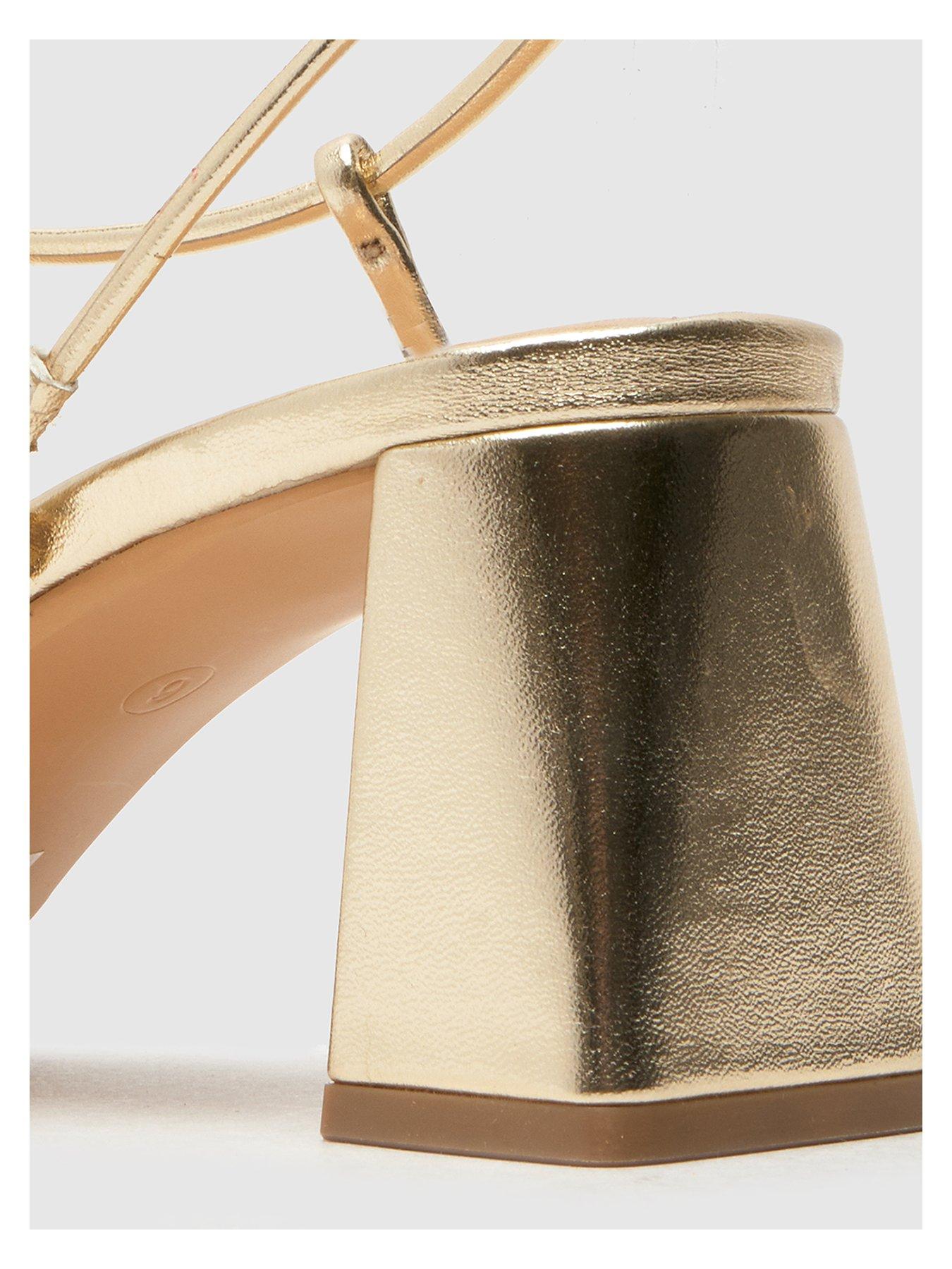  image of schuh-shiloh-wide-fit-block-heel-sandals-gold