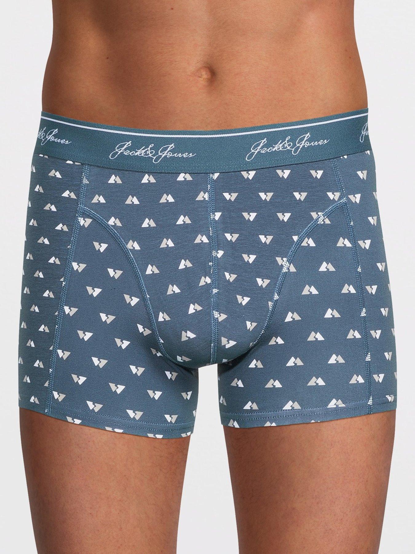 Image 2 of 3 of Jack & Jones Tate 3 Pack Logo Waistband Trunks - Blue