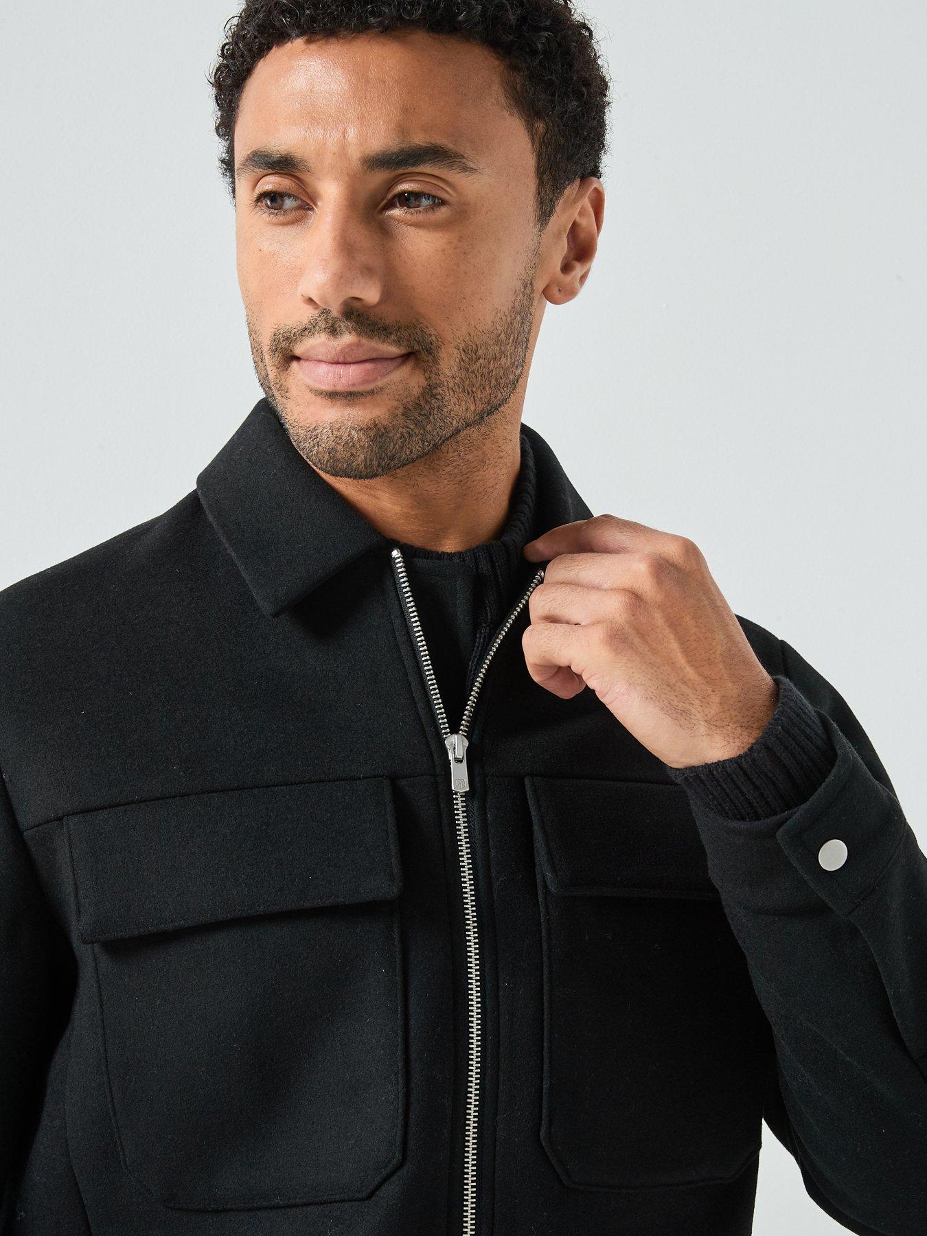  image of jack-jones-russel-wool-blend-black